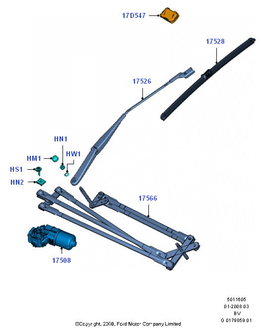 FORD 1709010 - Stikla tīrītāju motors ps1.lv