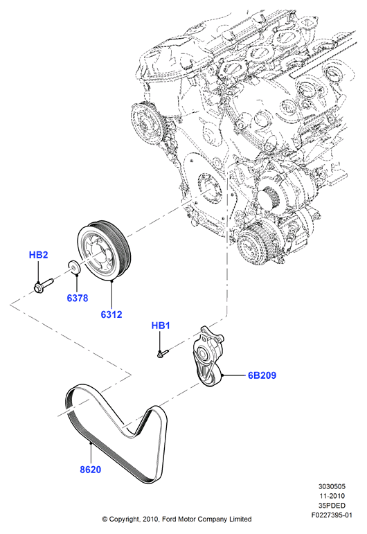 Lincoln BT4Z 6B209 B - Siksnas spriegotājs, Ķīļsiksna ps1.lv