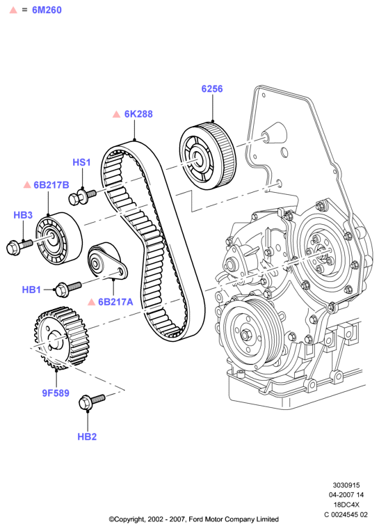 FORD 1201255 - Zobsiksnas komplekts ps1.lv