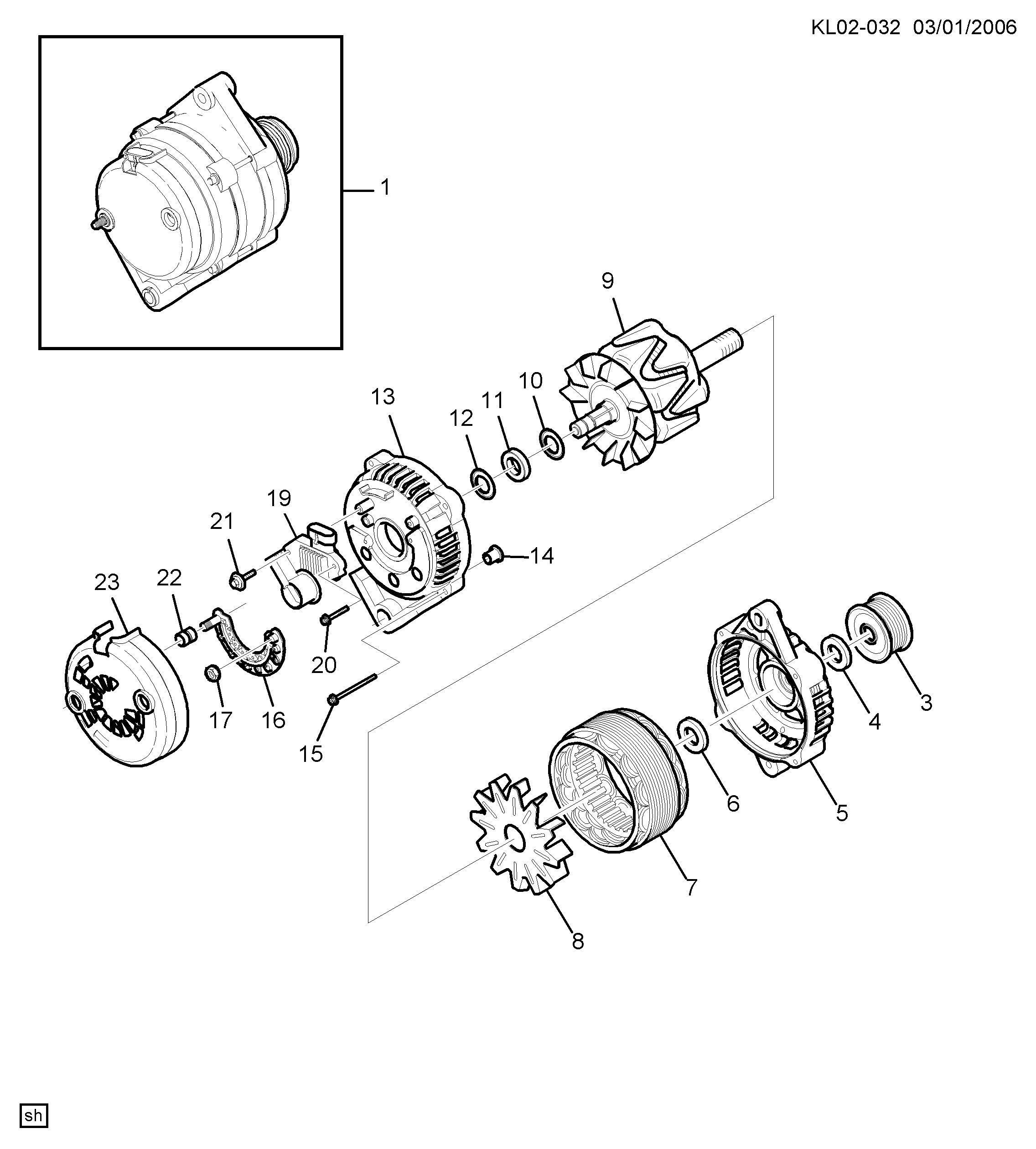 General Motors 93743440 - Piedziņas skriemelis, Ģenerators ps1.lv