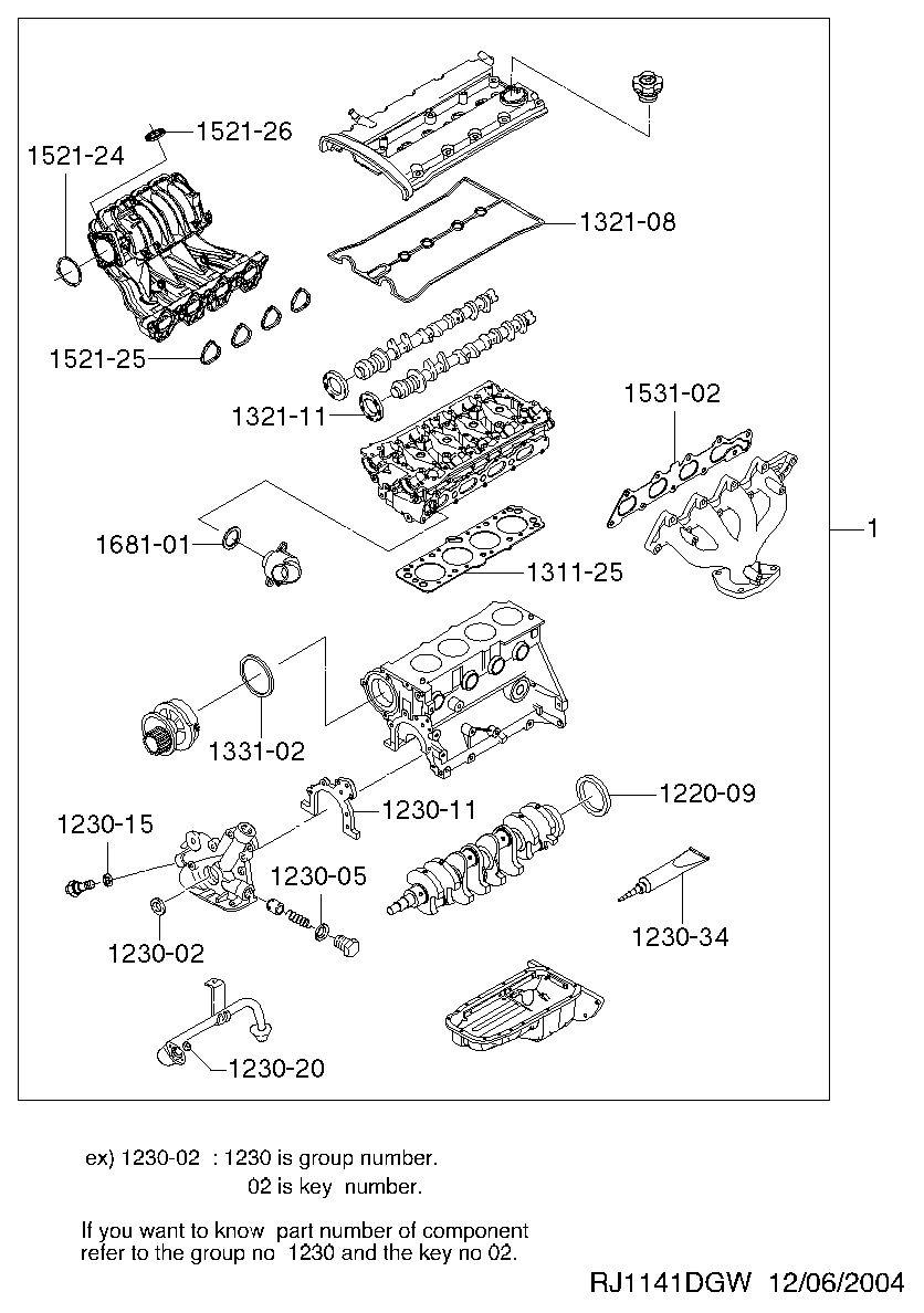 DAEWOO 93742687 - Blīvju komplekts, Dzinējs ps1.lv