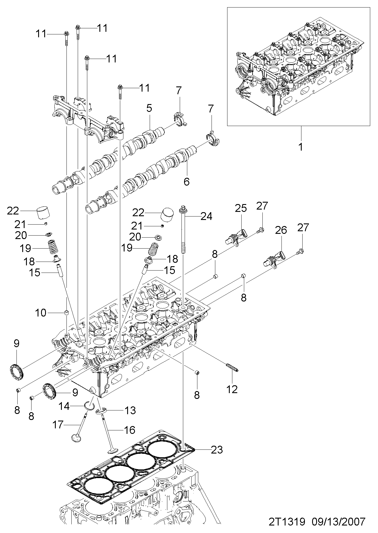 Vauxhall 55563374 - Vārpstas blīvgredzens, Sadales vārpsta ps1.lv