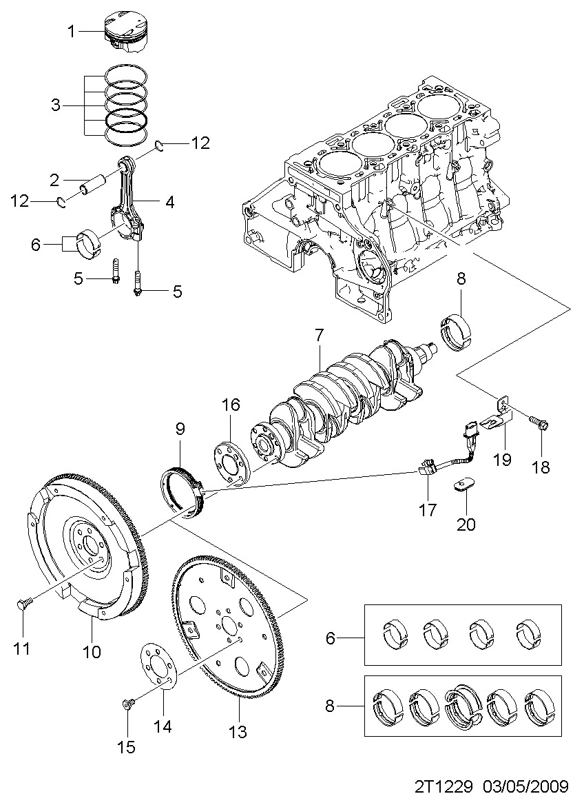 General Motors 55555805 - Vārpstas blīvgredzens, Kloķvārpsta ps1.lv