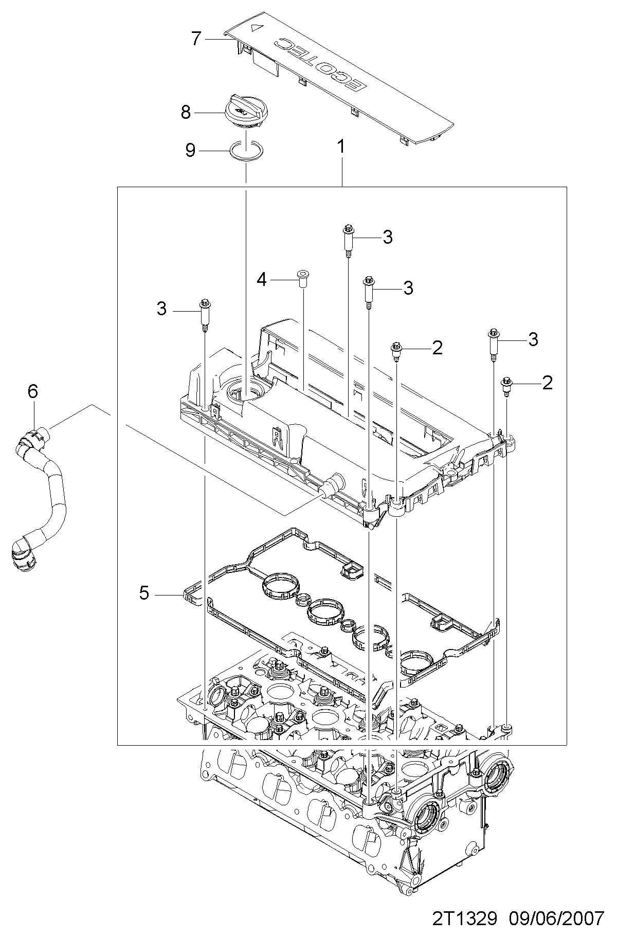 Vauxhall 55354237 - Blīve, Motora bloka galvas vāks ps1.lv