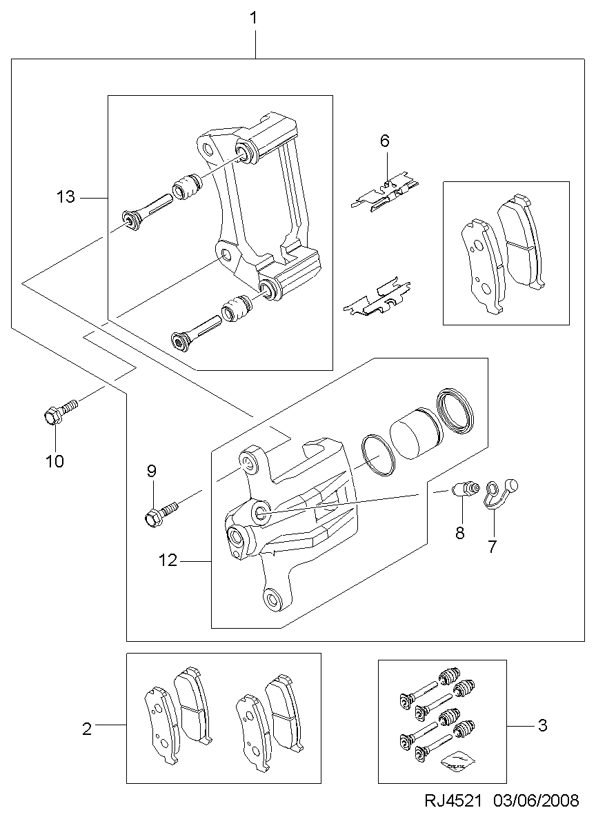 Opel 96549623 - Remkomplekts, Bremžu suports ps1.lv