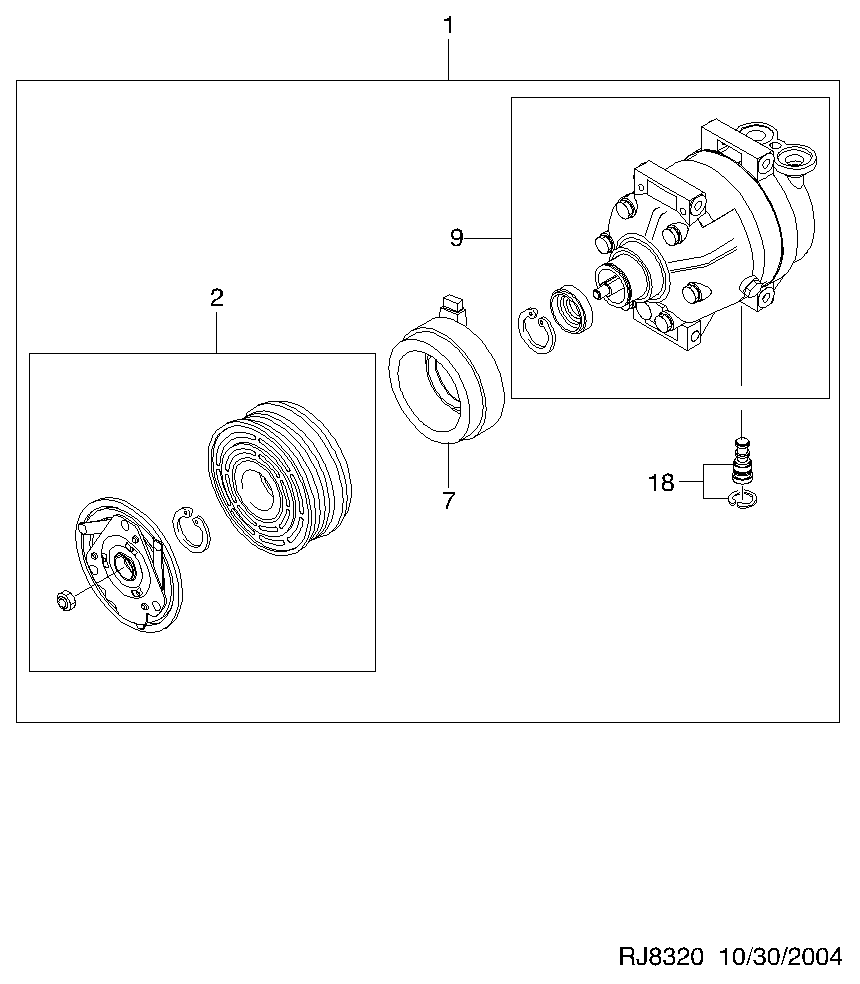 DAEWOO 96484932 - Kompresors, Gaisa kond. sistēma ps1.lv