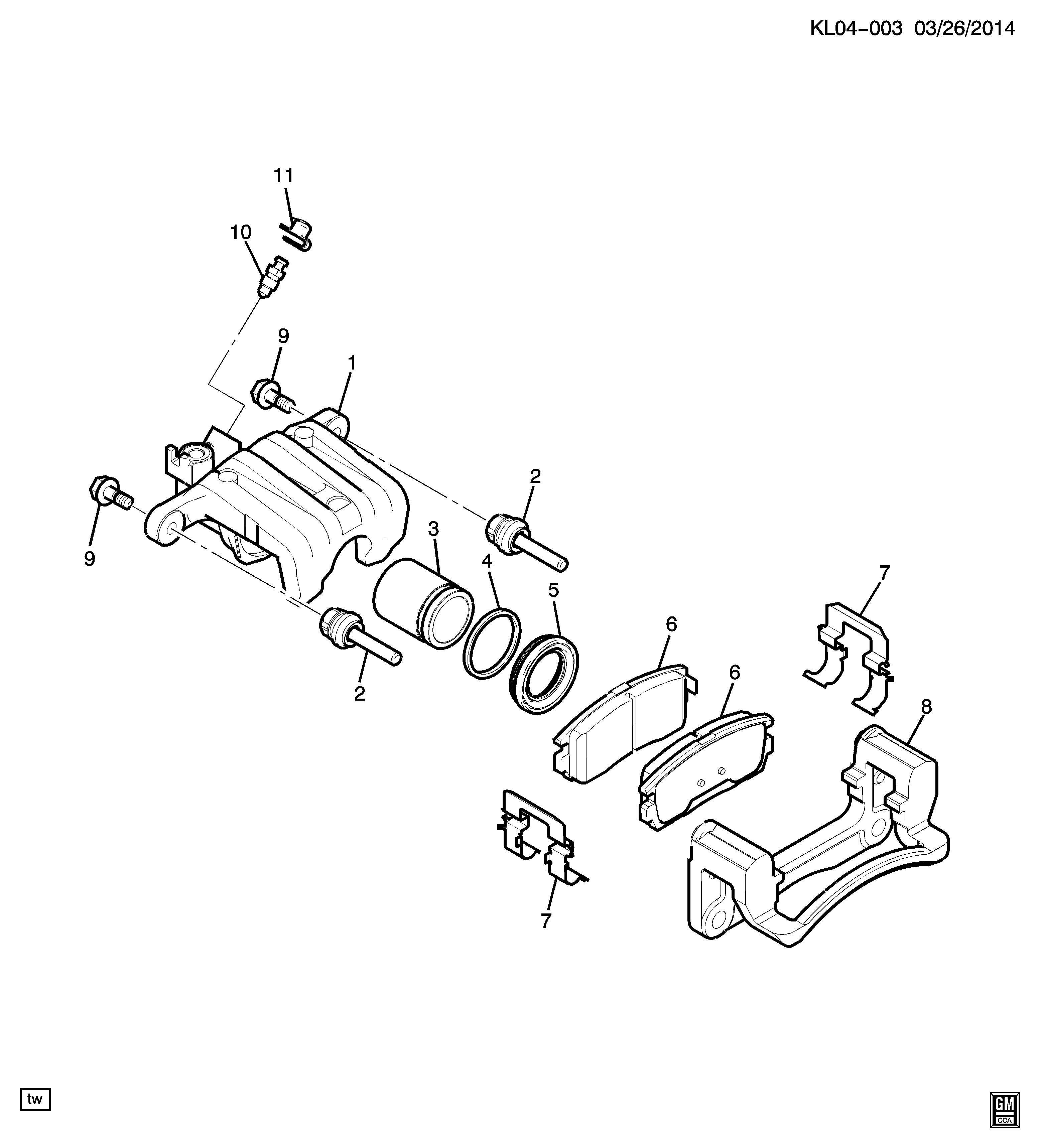 Chevrolet 95152633 - Bremžu suports ps1.lv