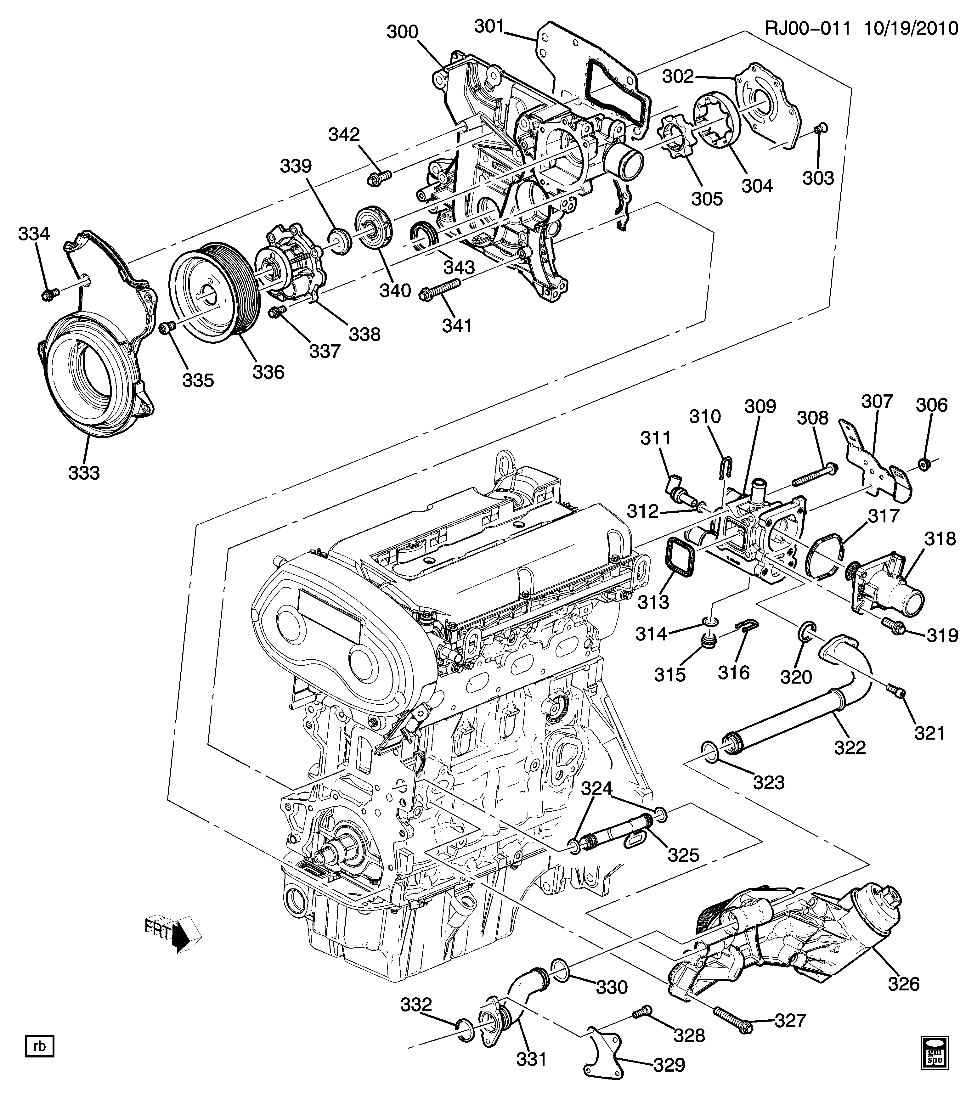 General Motors 25189205 - Blīve, Termostata korpuss ps1.lv