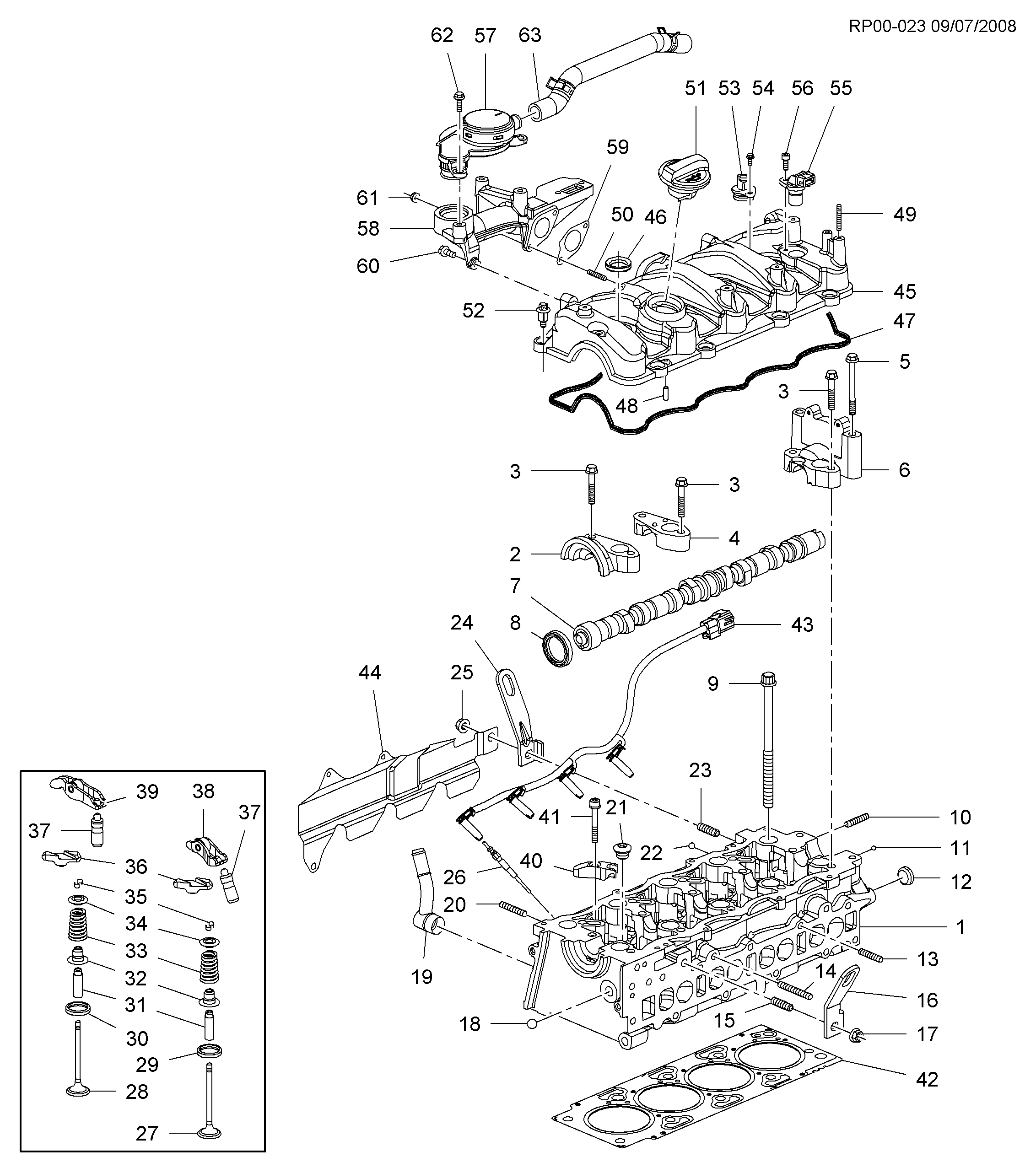 Opel 96 440 161 - Vārpstas blīvgredzens, Sadales vārpsta ps1.lv