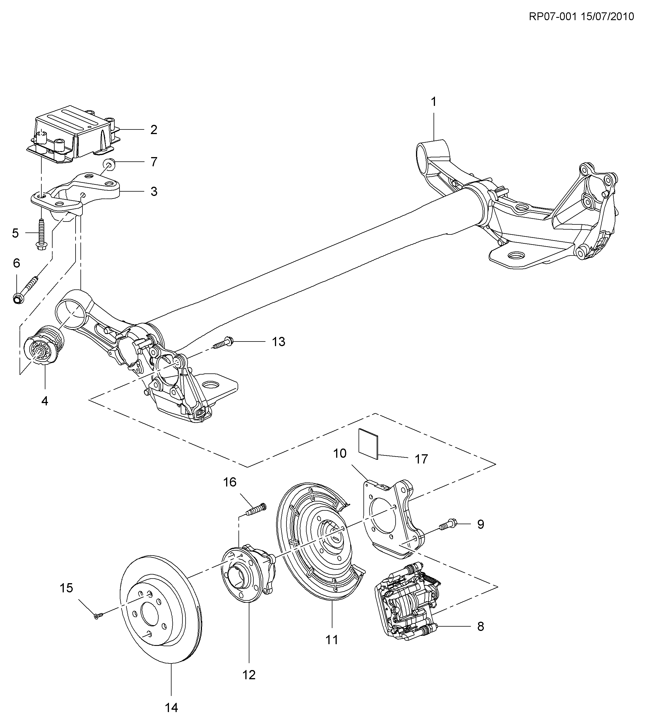 Opel 13313230 - Piekare, Tilta sija ps1.lv