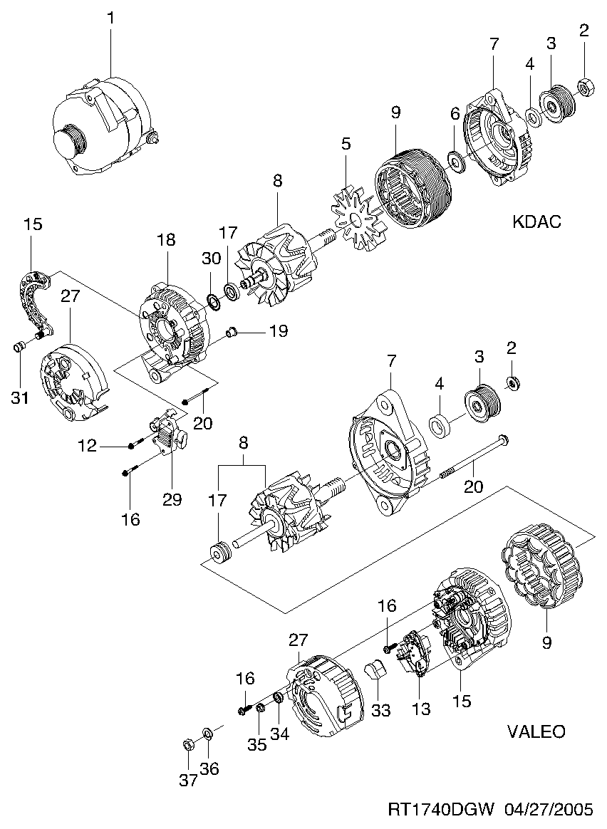 DAEWOO 96652100 - Ģenerators ps1.lv