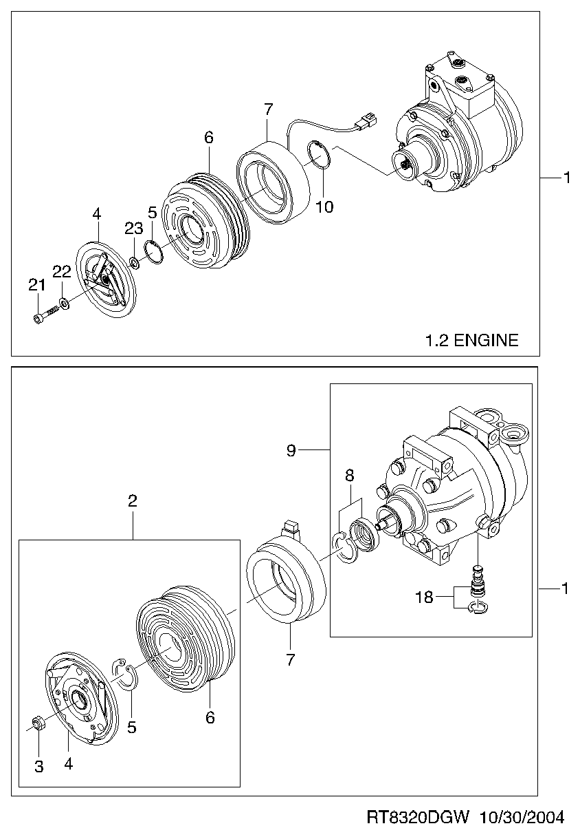 OM 96539388 - Kompresors, Gaisa kond. sistēma ps1.lv