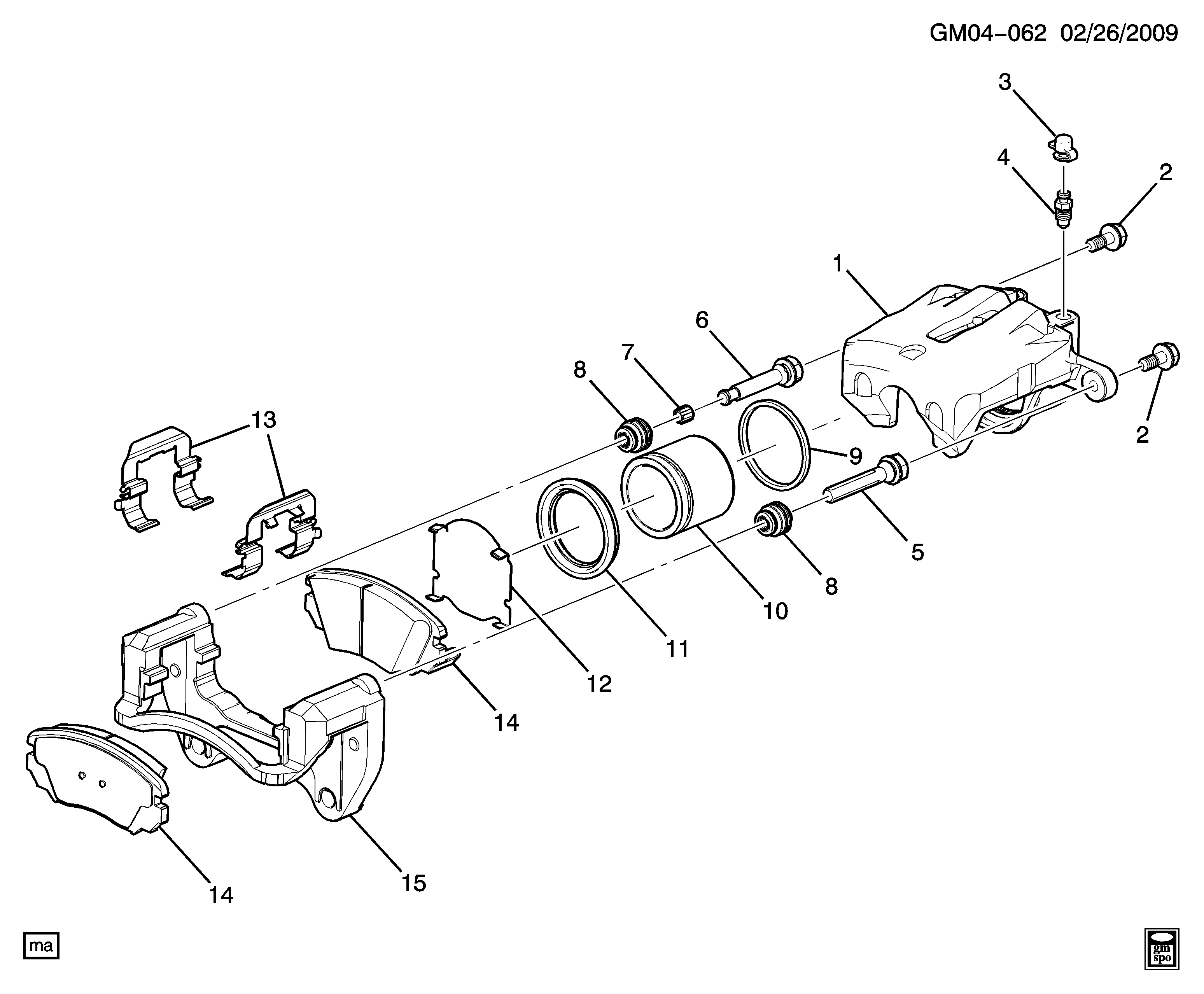 BUICK (SGM) 22959105 - Bremžu uzliku kompl., Disku bremzes ps1.lv