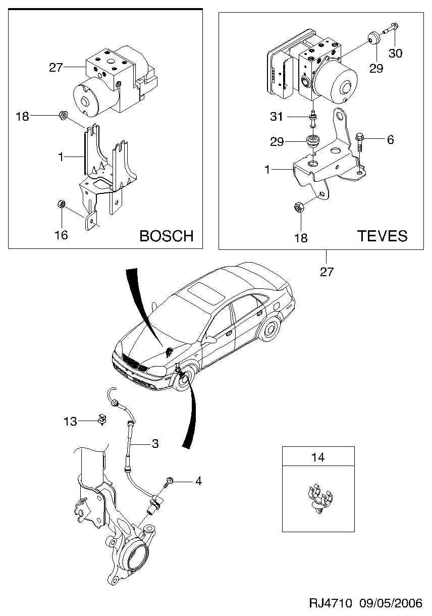 Opel 96438436 - Devējs, Riteņu griešanās ātrums ps1.lv