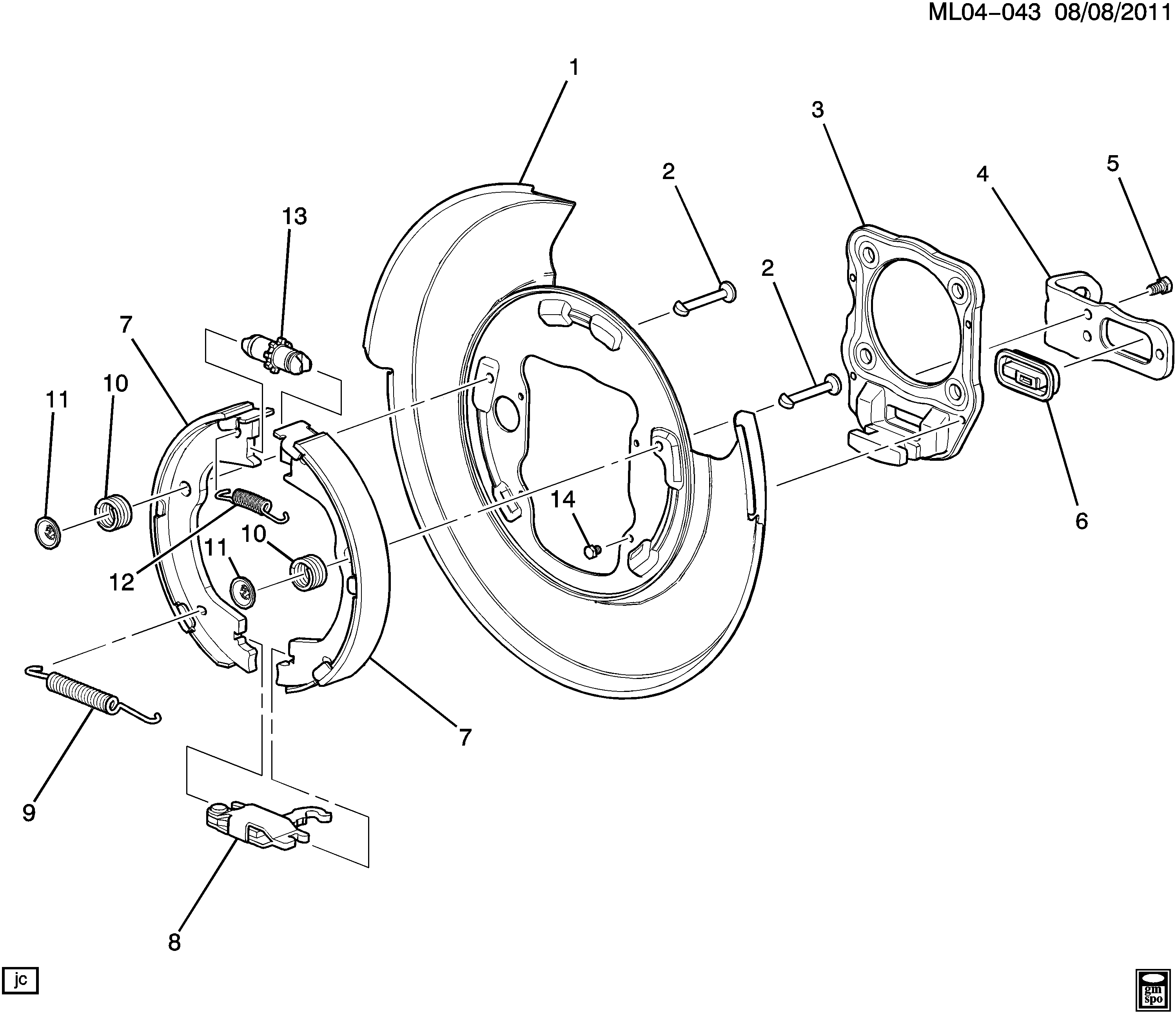 Chrysler 96626083 - Bremžu loku kompl., Stāvbremze ps1.lv