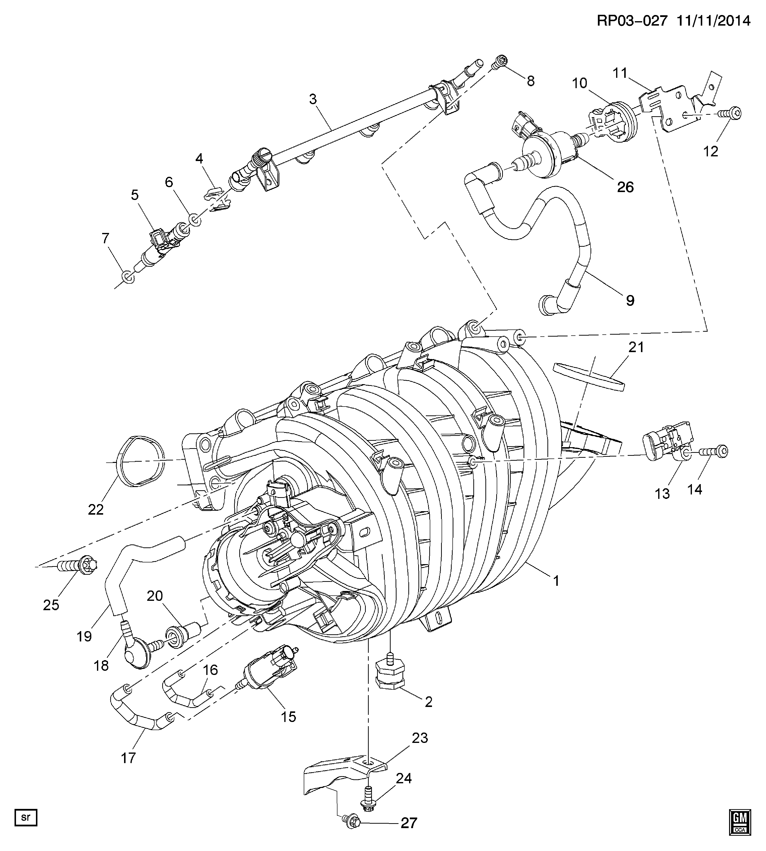 Chevrolet 93 185 729 - Blīvju komplekts, Ieplūdes kolektors ps1.lv