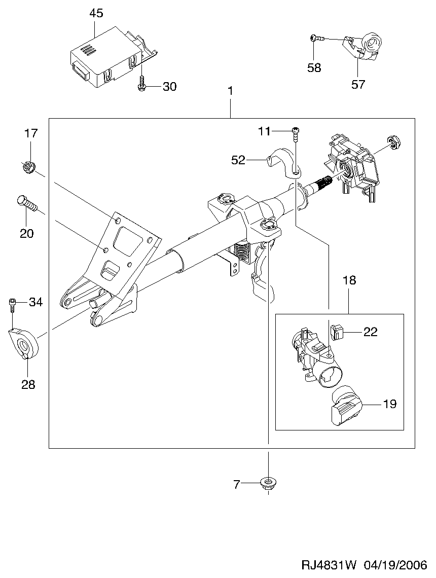 DAEWOO 96238726 - Aizdedzes slēdzis ps1.lv