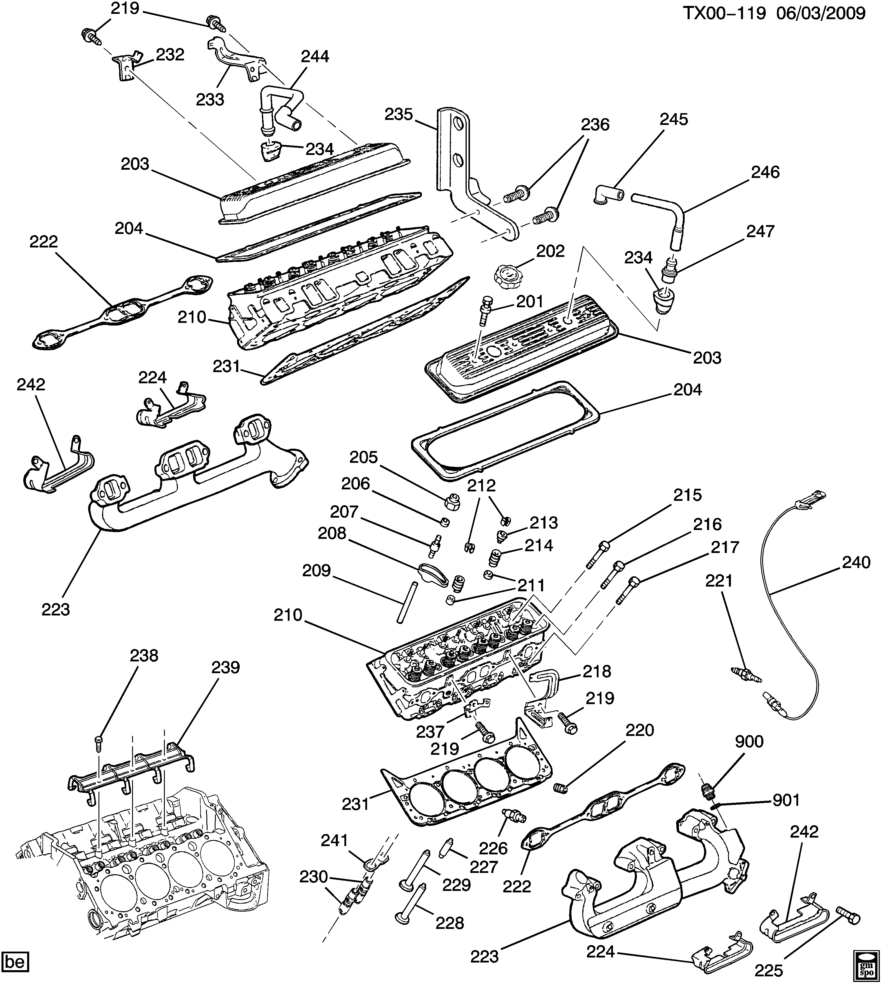 Pontiac 12550033 - Blīve, Izplūdes kolektors ps1.lv