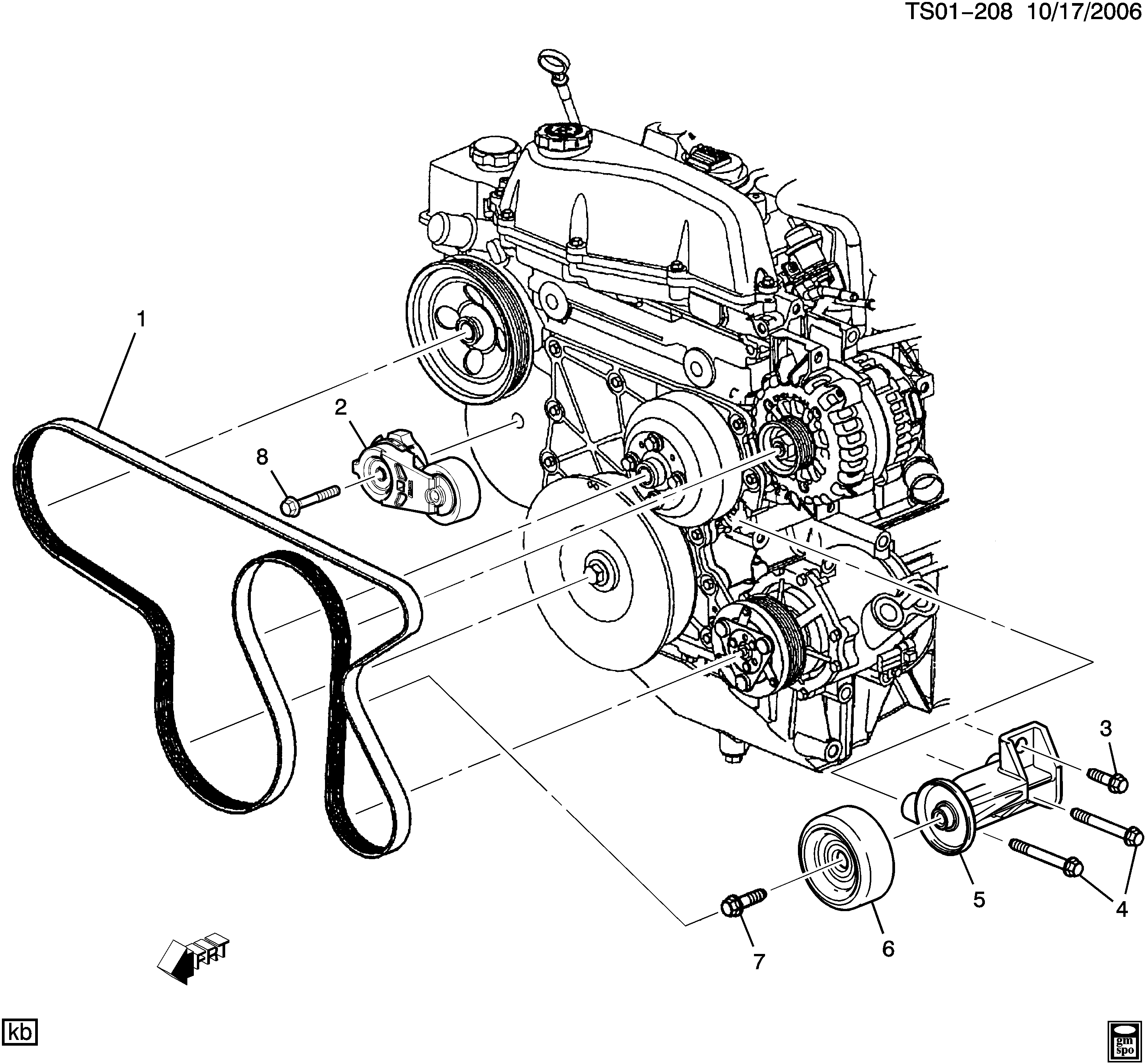 Chevrolet 12573024 - Siksnas spriegotājs, Ķīļsiksna ps1.lv