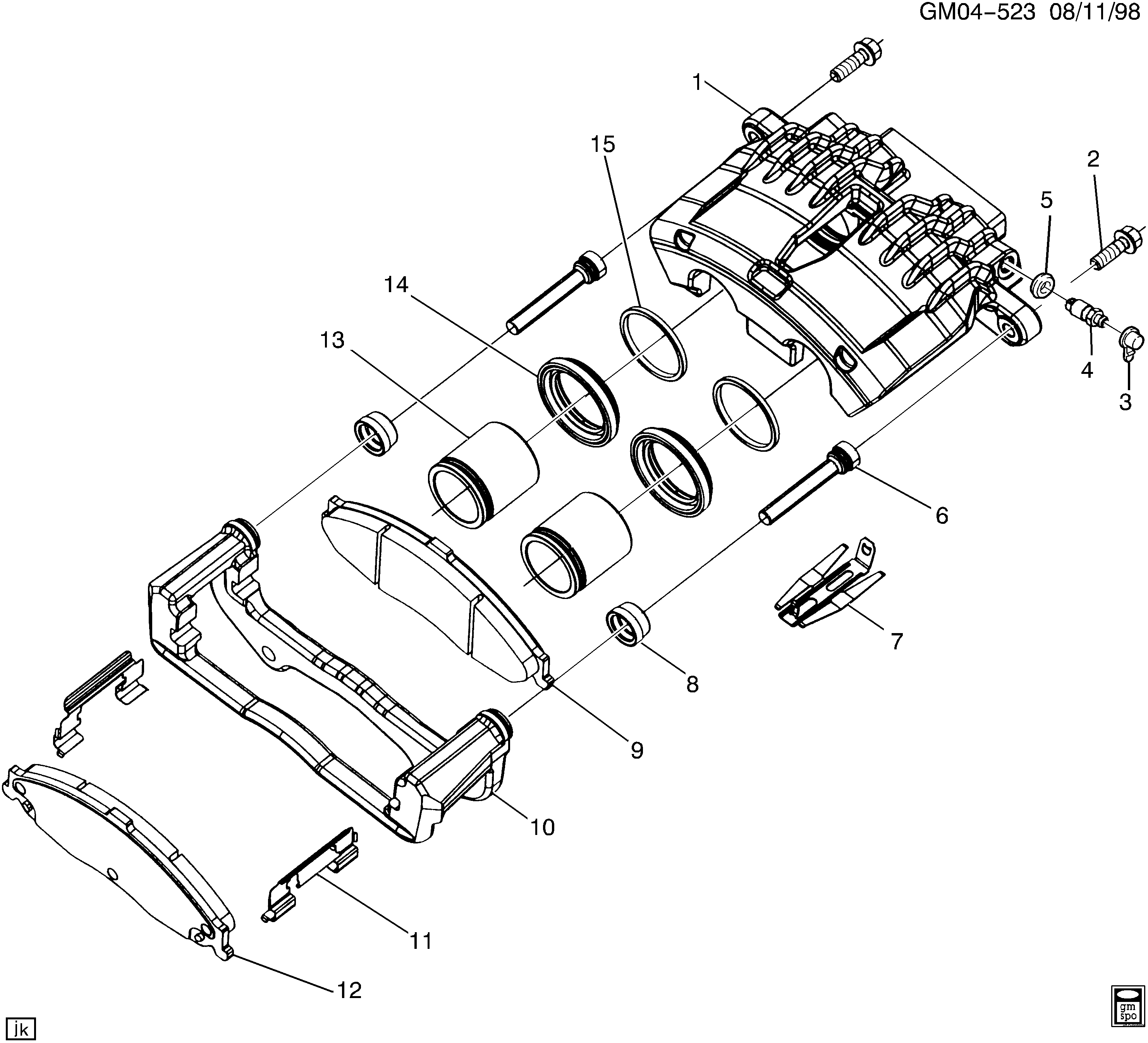 General Motors 88892464 - Bremžu uzliku kompl., Disku bremzes ps1.lv