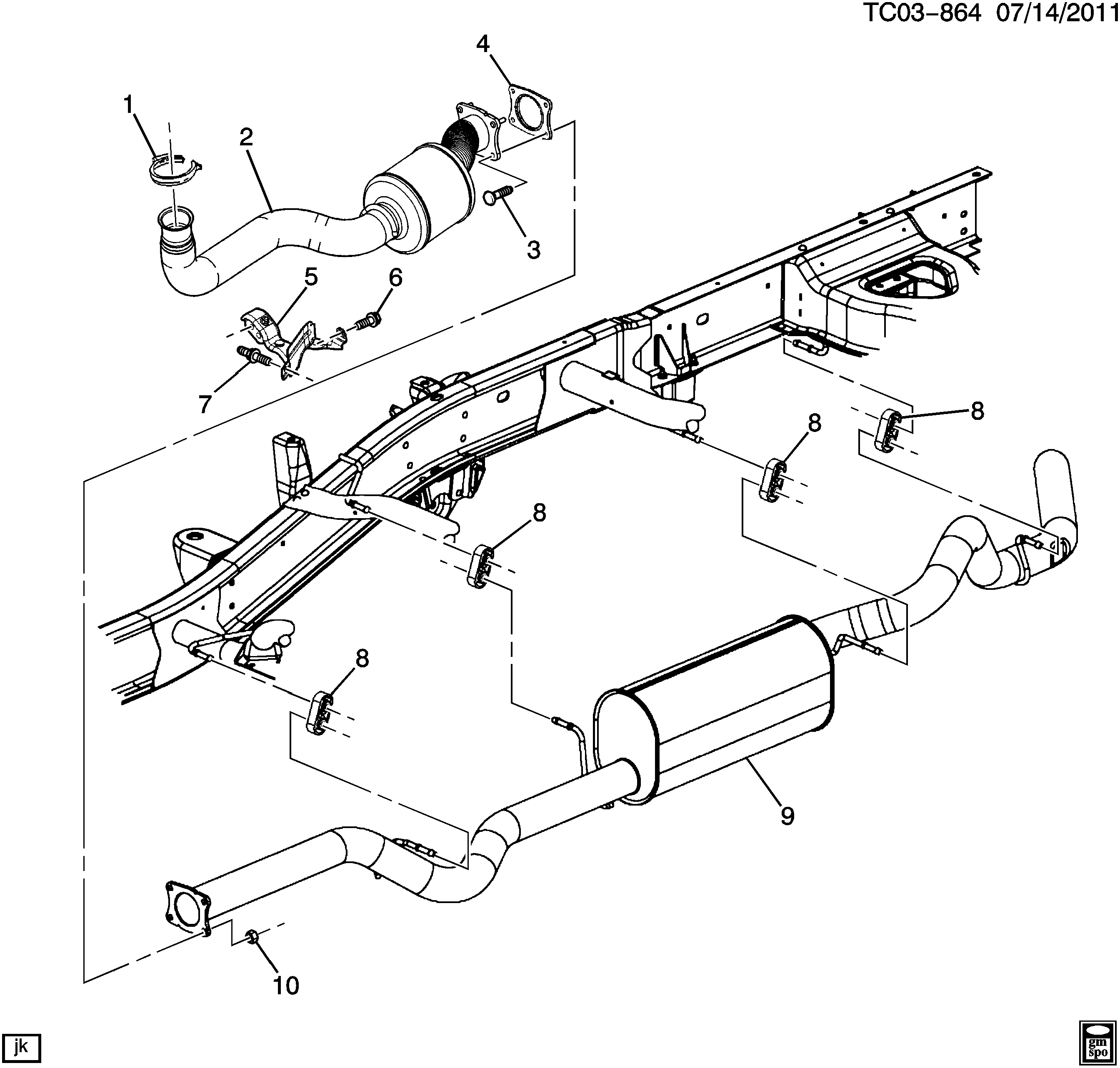 Pontiac 15126137 - Blīve, Izplūdes caurule ps1.lv