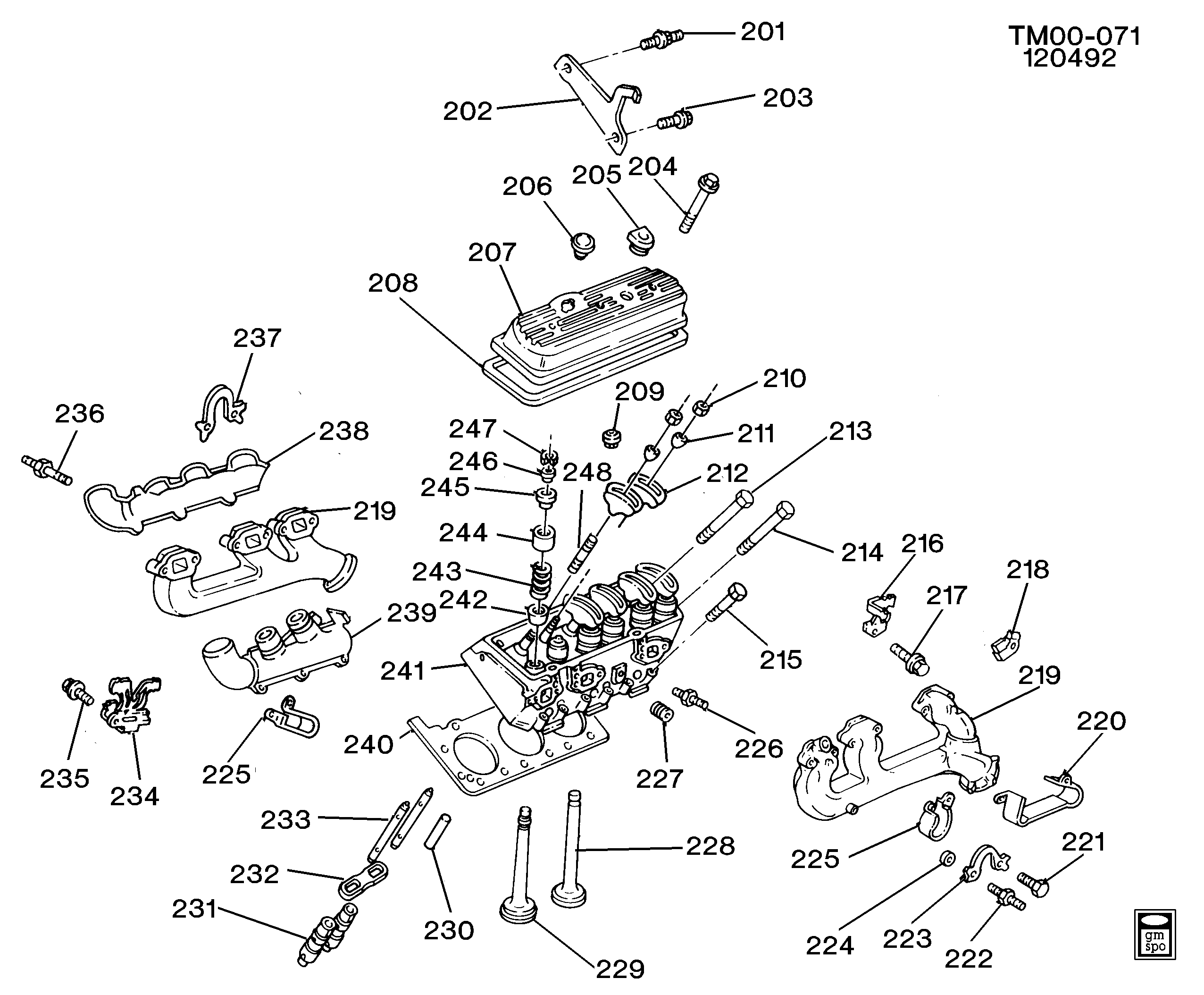 Opel 12552362 - Blīve, Motora bloka galva ps1.lv