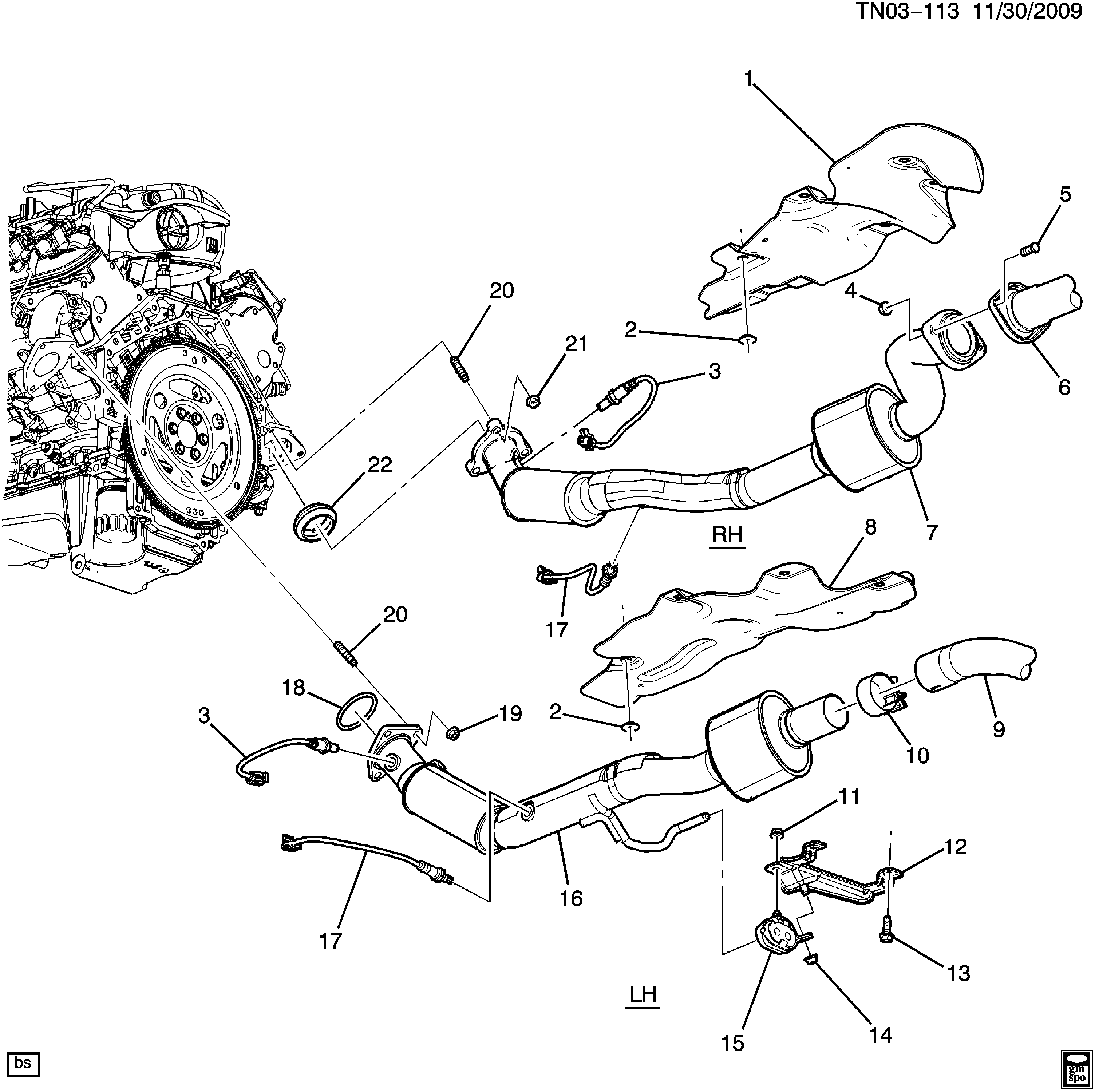 SAAB 12609949 - SENSOR,HTD OXY(POSN 3)(POST CONVERTER)(ACDelco #213-4215) ps1.lv