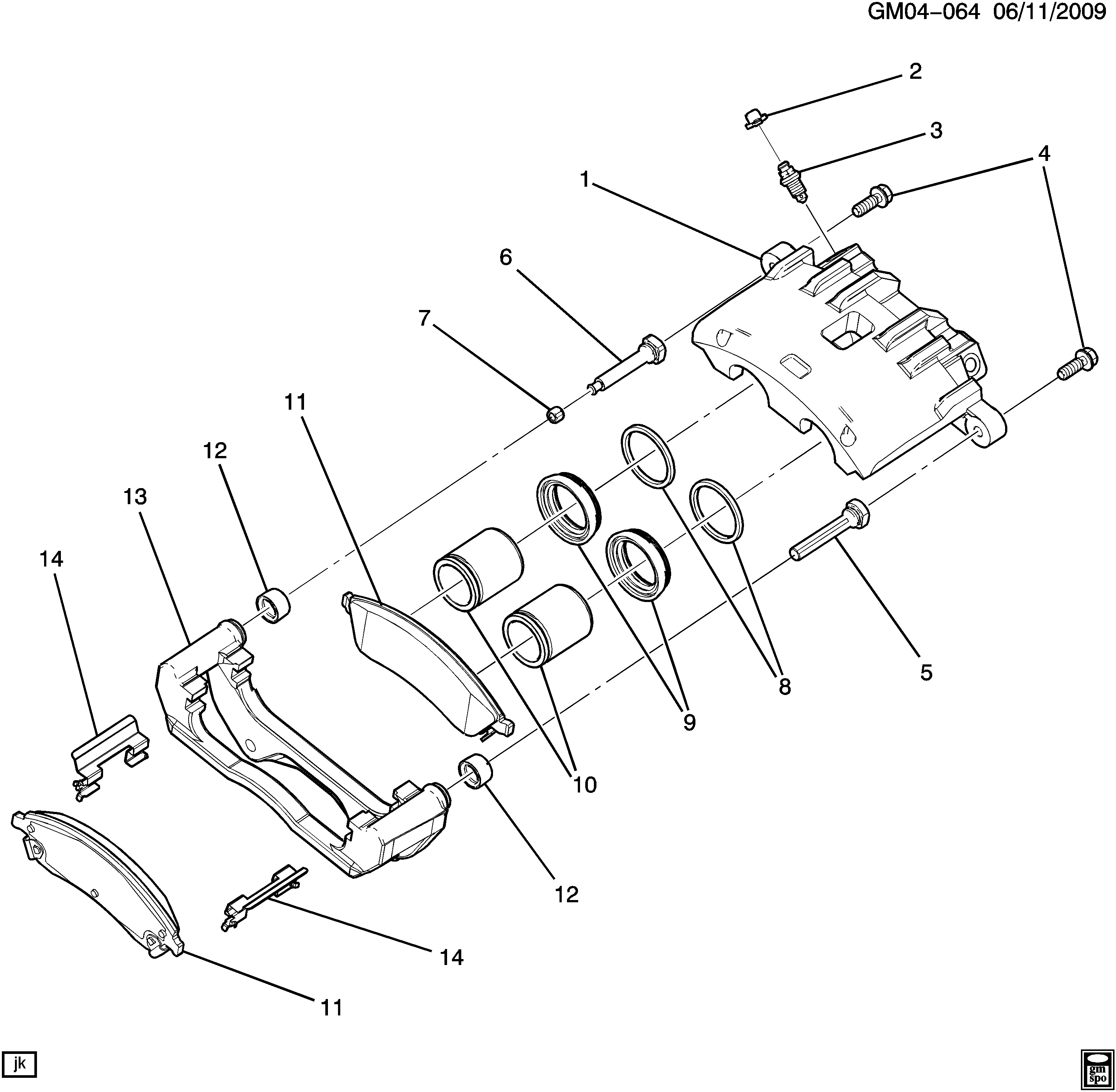 General Motors 19122384 - Bremžu uzliku kompl., Disku bremzes ps1.lv