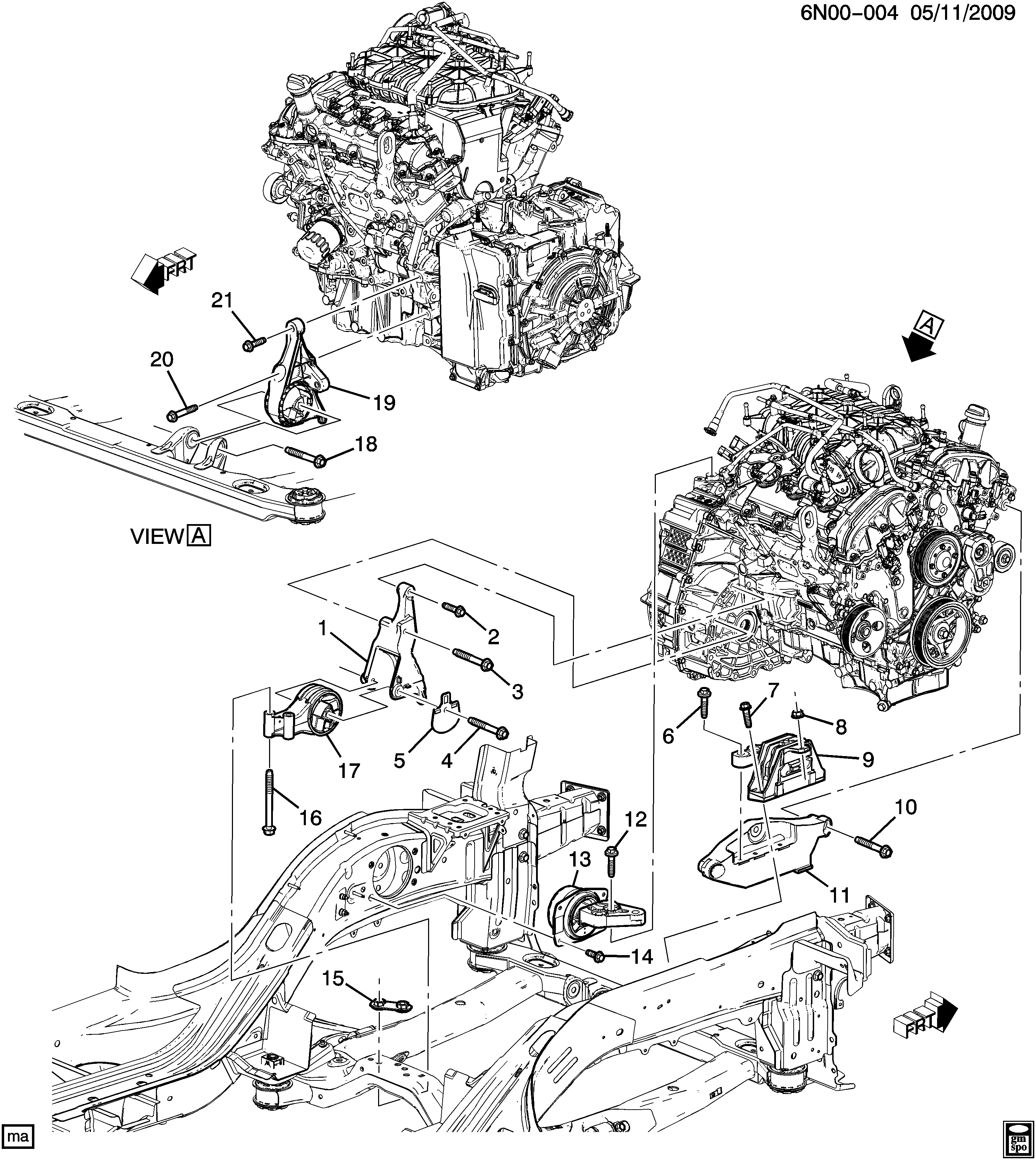 Opel 13228303 - Piekare, Dzinējs ps1.lv