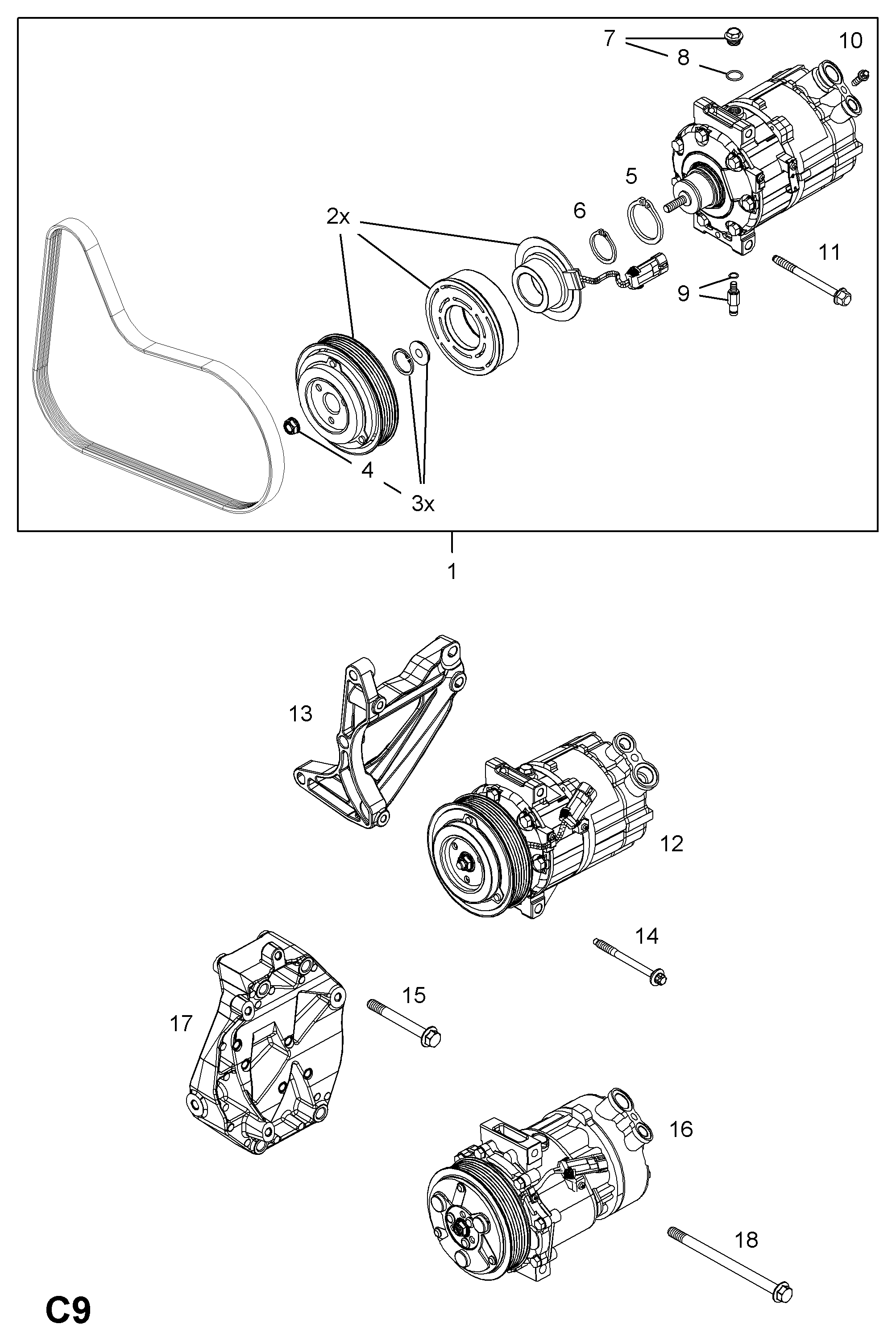 SAAB 12 75 9394 - Kompresors, Gaisa kond. sistēma ps1.lv