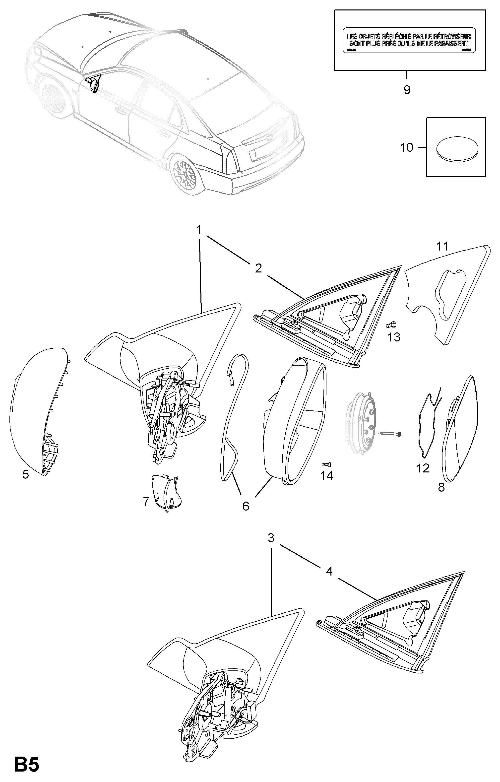 SAAB 12795610 - Spoguļstikls, Ārējais atpakaļskata spogulis ps1.lv