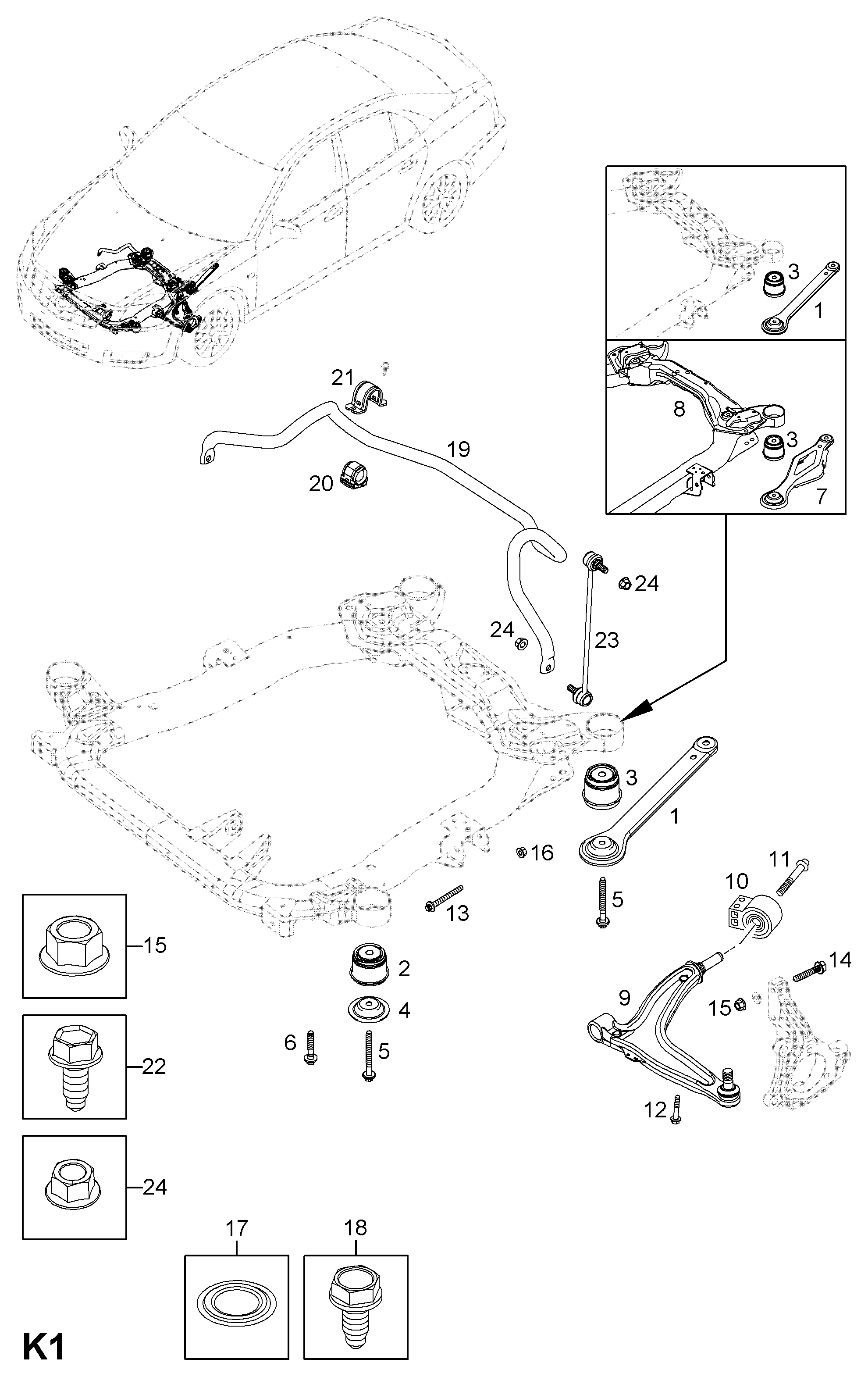 Vauxhall 12796014 - Neatkarīgās balstiekārtas svira, Riteņa piekare ps1.lv