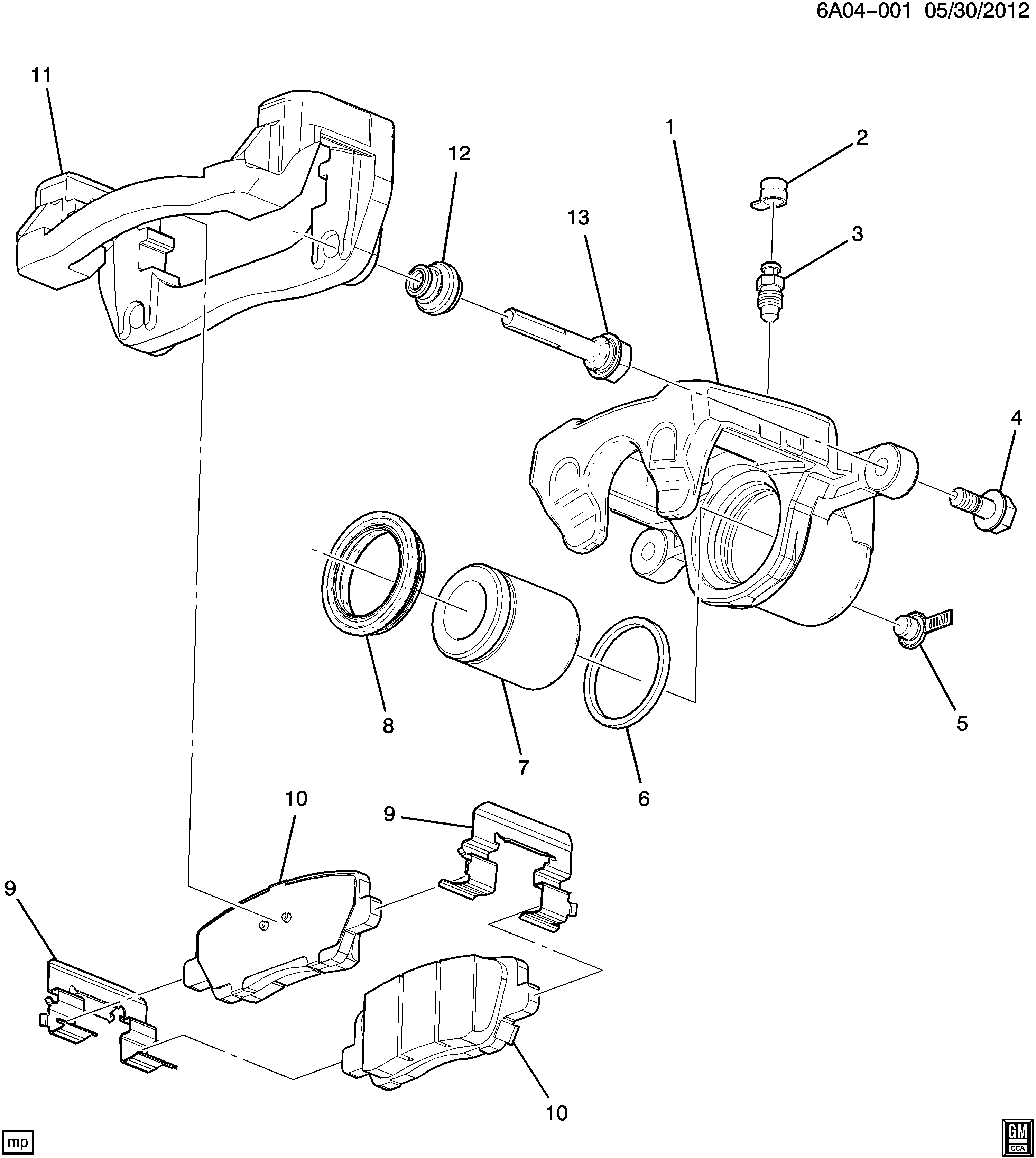 Cadillac 23275448 - Bremžu uzliku kompl., Disku bremzes ps1.lv