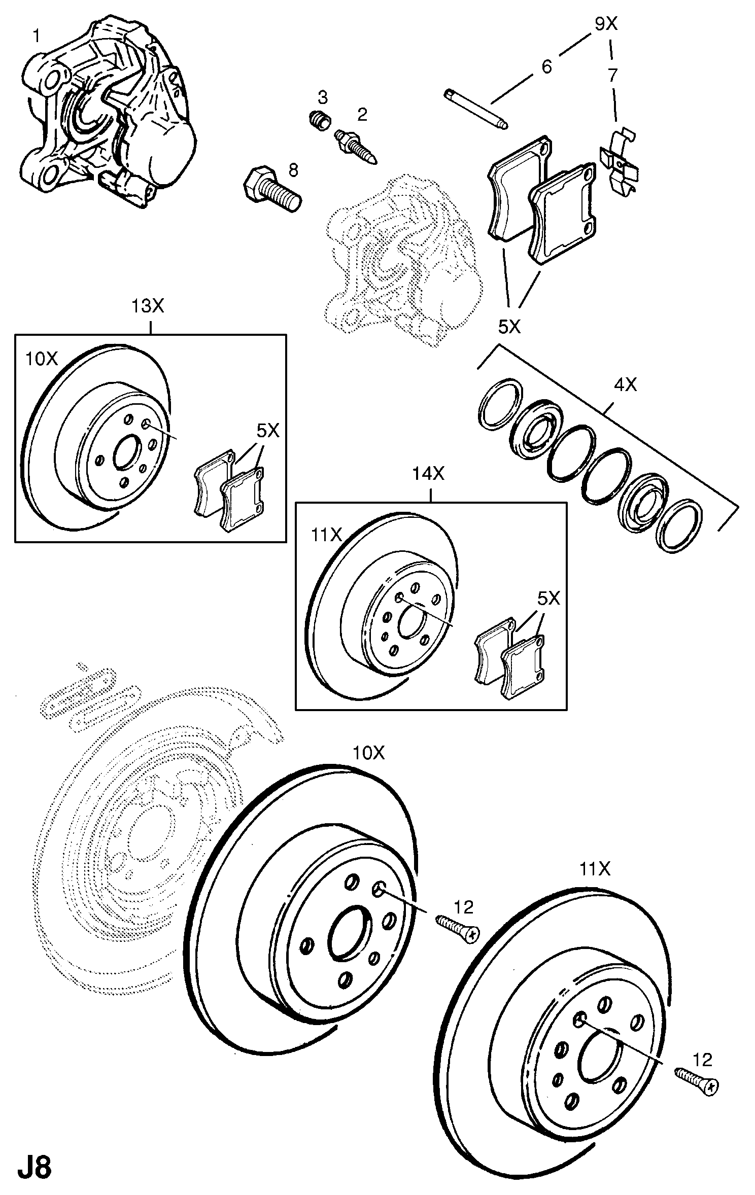 Vauxhall 1605617 - Bremžu uzliku kompl., Disku bremzes ps1.lv