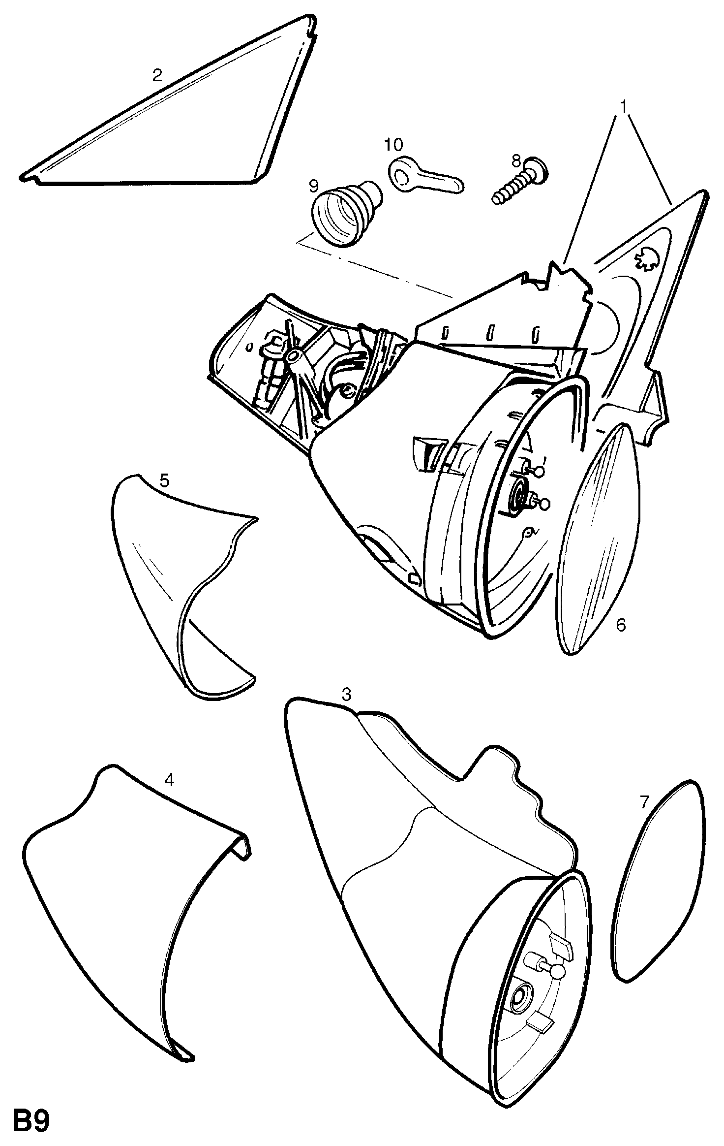 Opel 1428720 - Spoguļstikls, Ārējais atpakaļskata spogulis ps1.lv