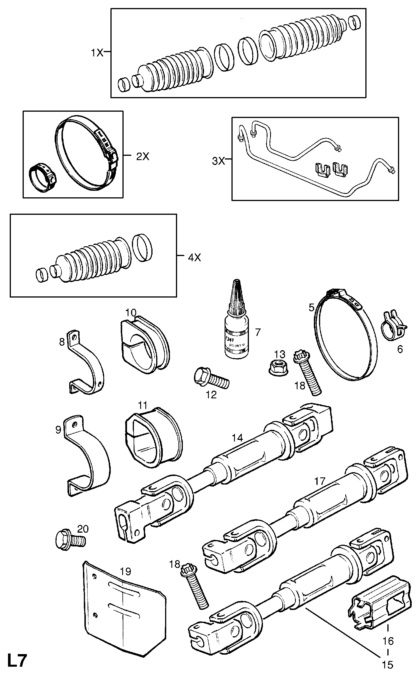 Opel 1609095 - Putekļusargu komplekts, Stūres iekārta ps1.lv