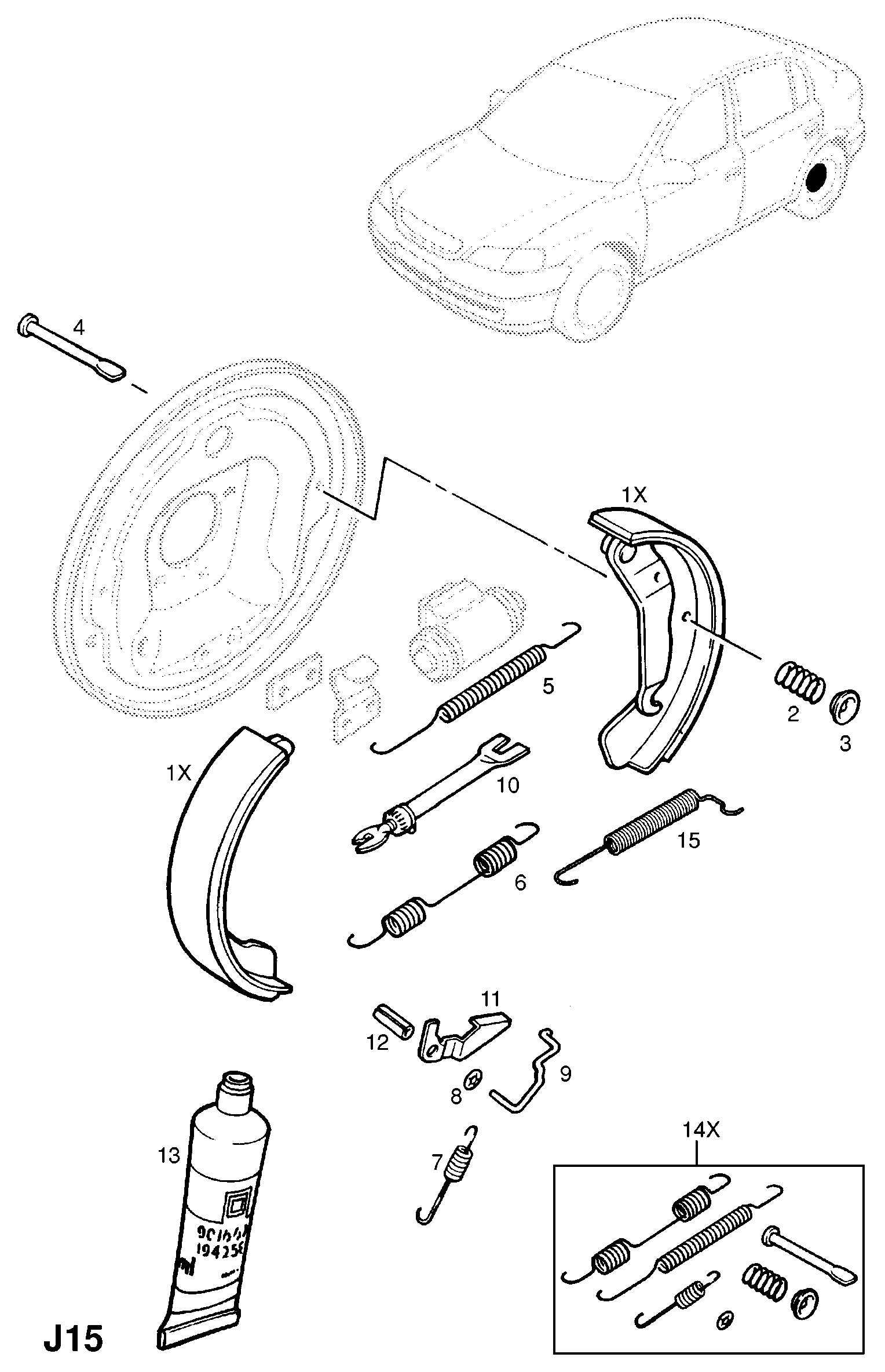 Vauxhall 1605920 - Bremžu loku komplekts ps1.lv