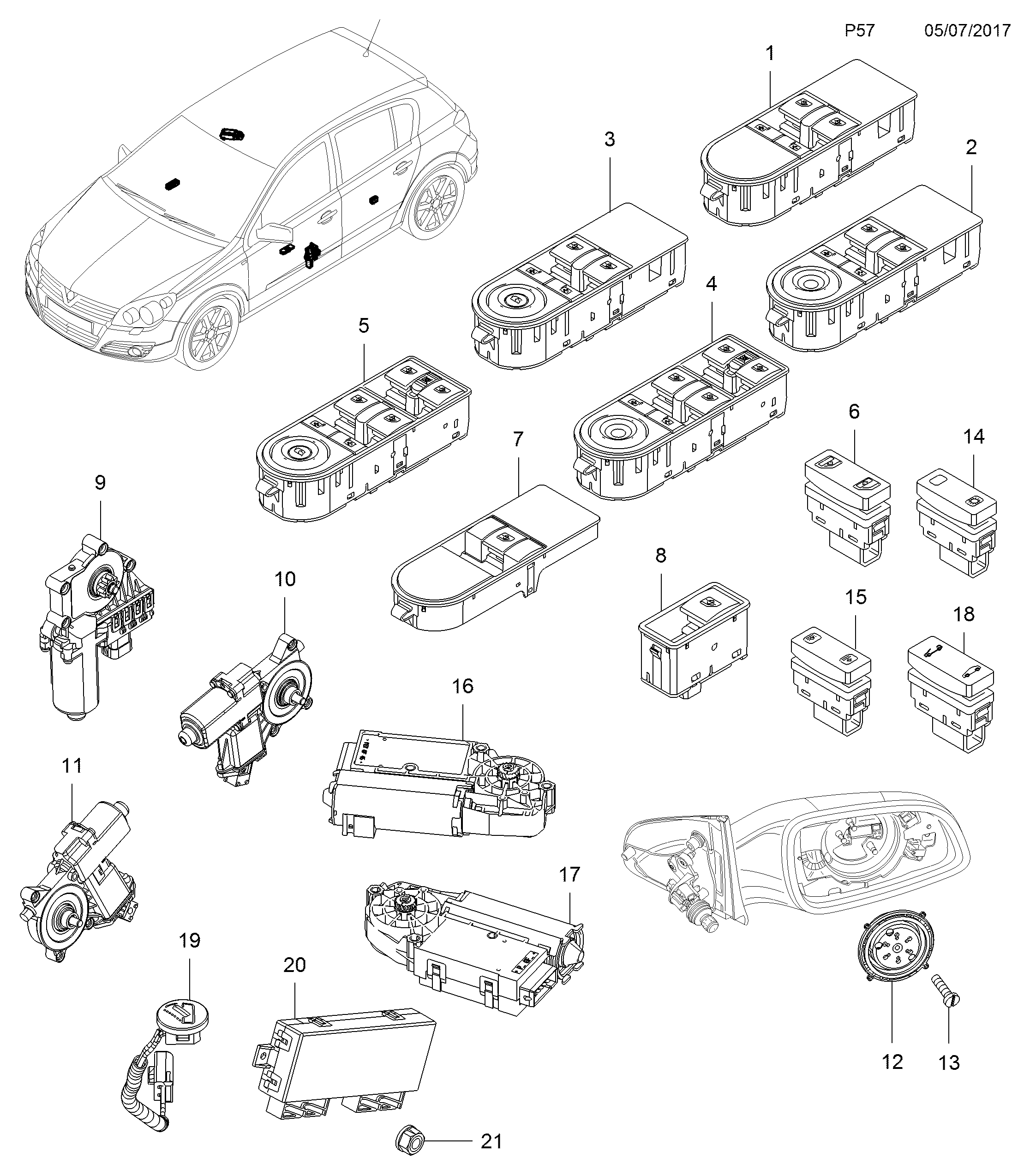 Opel 6207116 - Stikla pacelšanas mehānisms ps1.lv