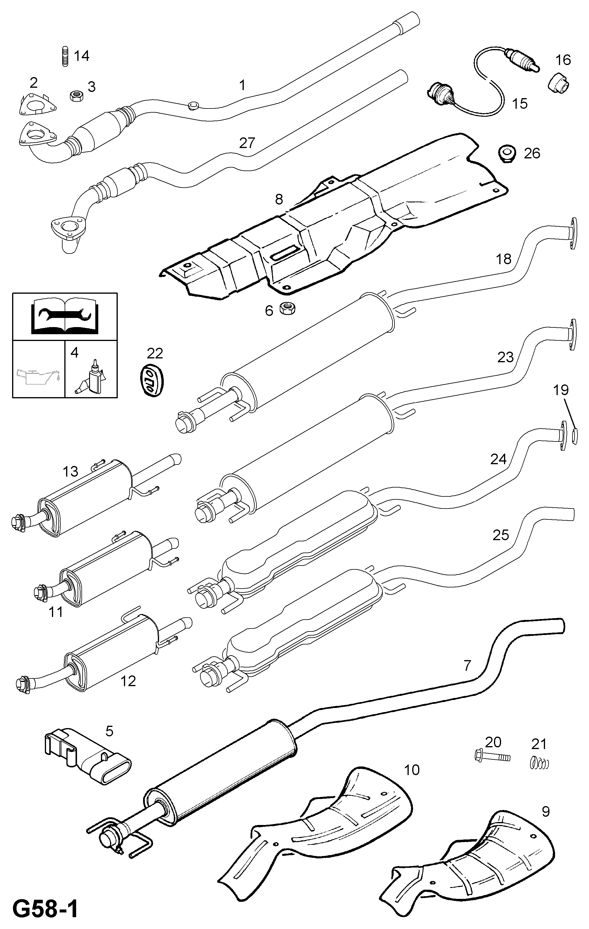 General Motors 5854219 - Izplūdes caurule ps1.lv