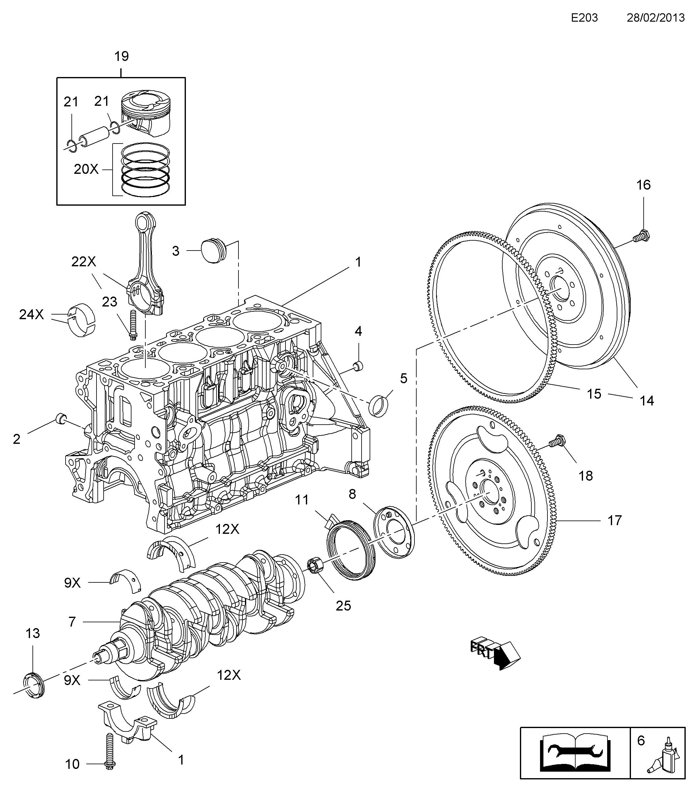 Chevrolet 614135 - Vārpstas blīvgredzens, Kloķvārpsta ps1.lv