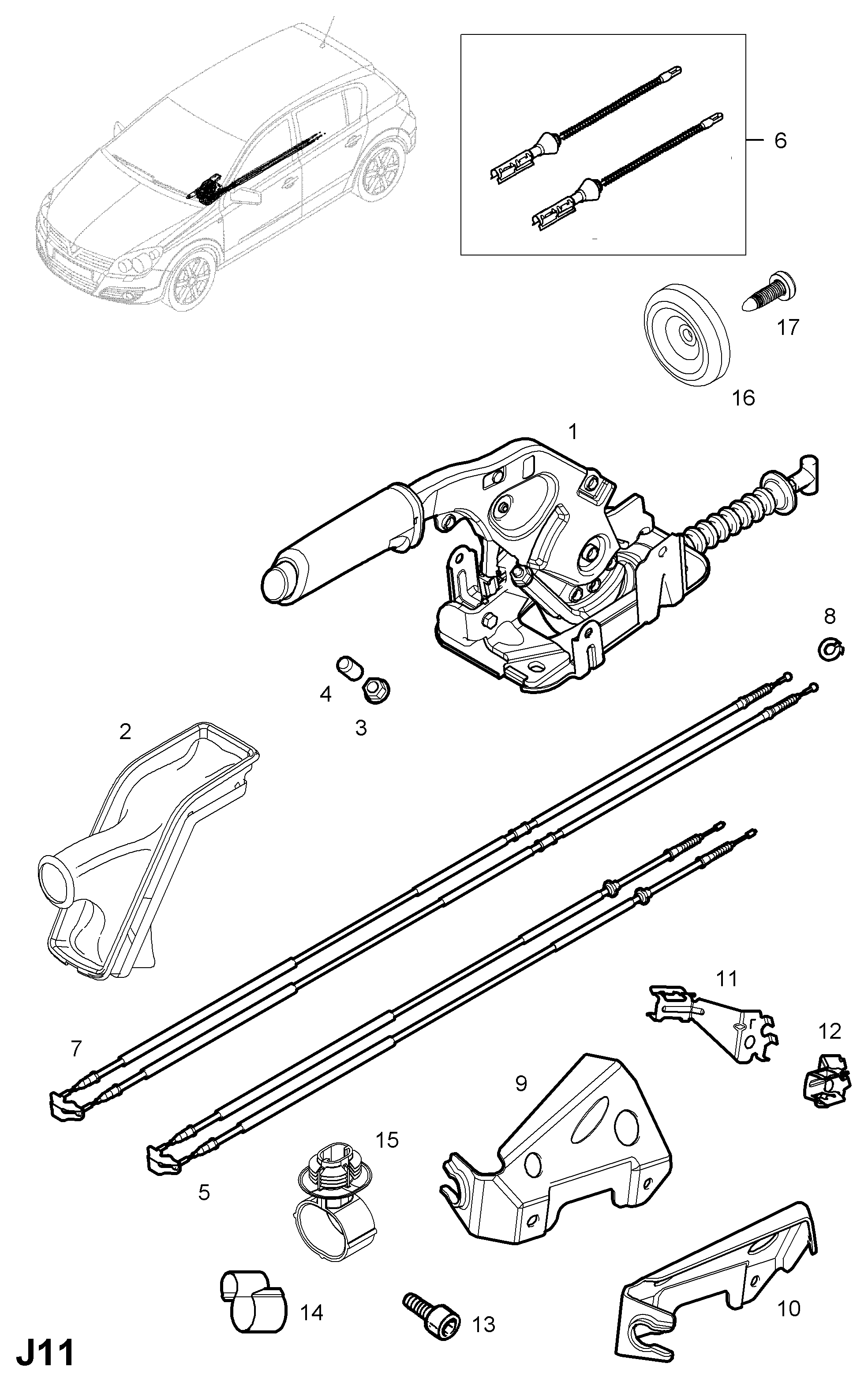 Vauxhall 522029 - Trose, Stāvbremžu sistēma ps1.lv