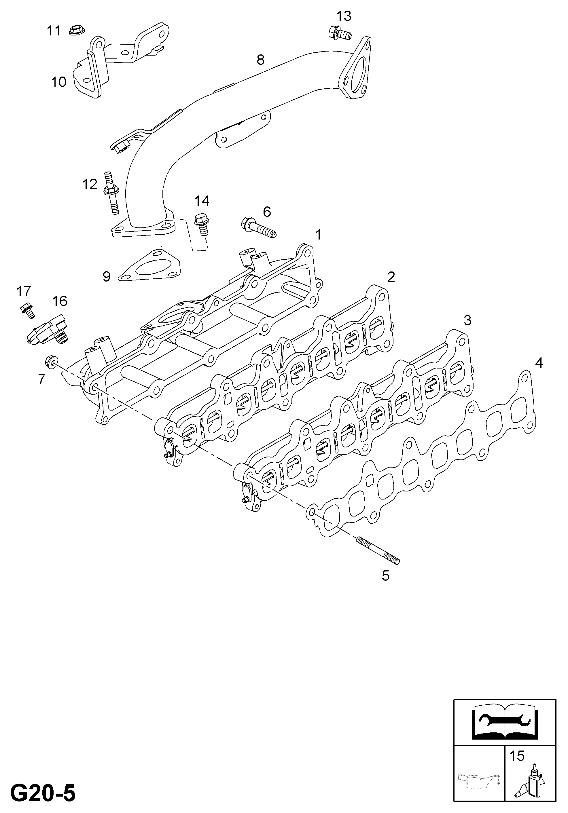 Opel 849917 - Uzgrieznis, Izplūdes kolektors ps1.lv