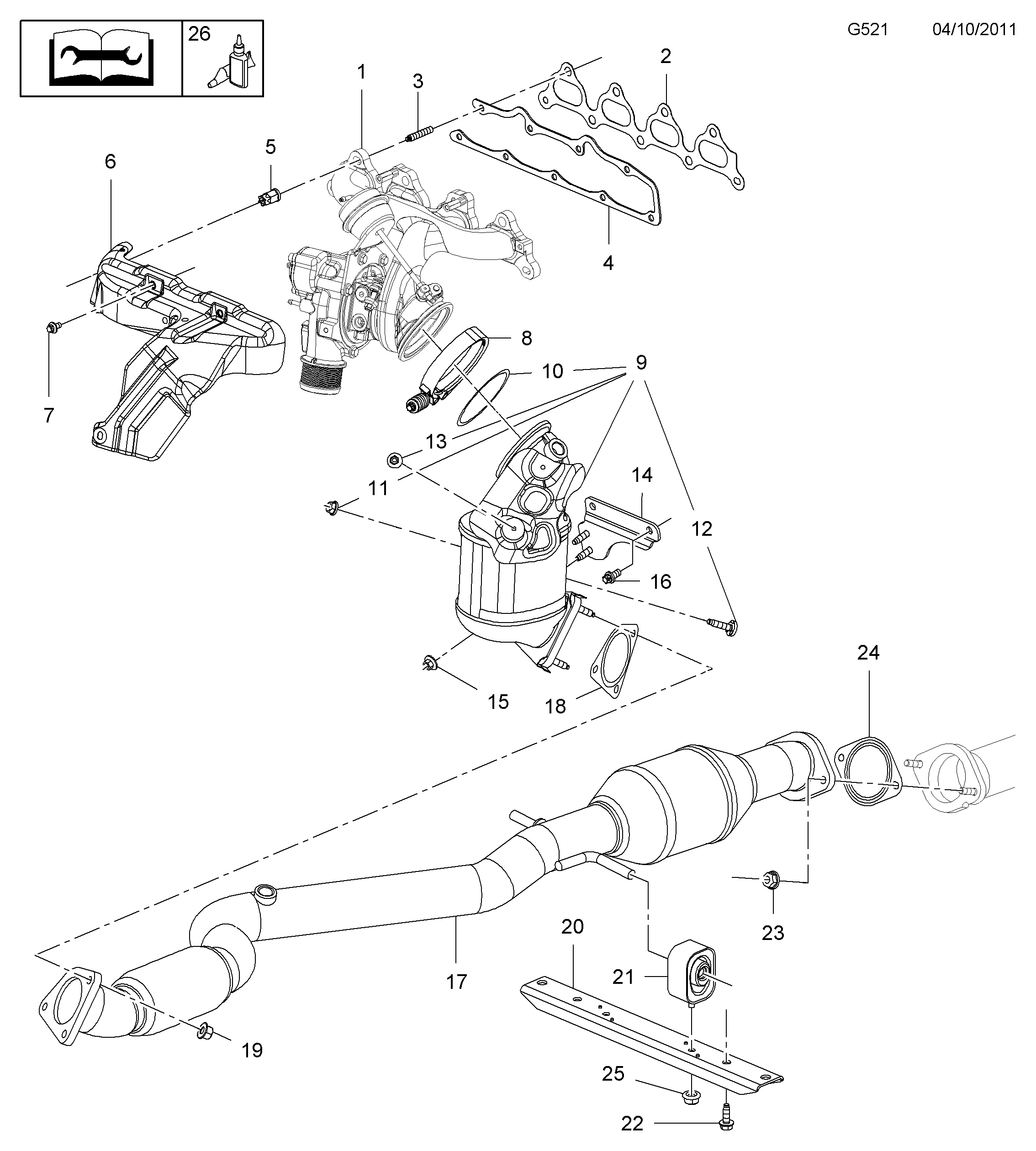 Opel 58 49 914 - Blīve, Izplūdes kolektors ps1.lv