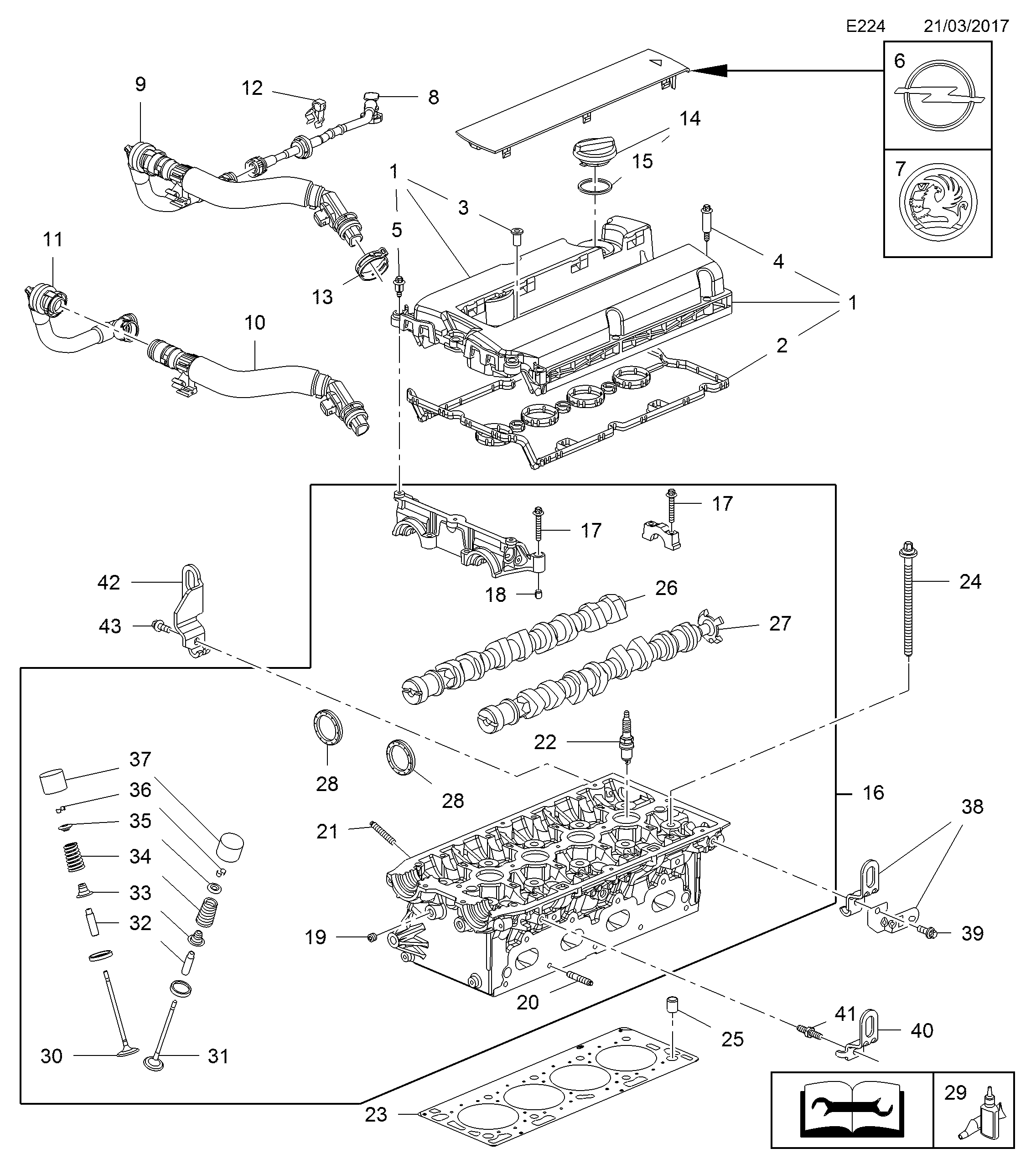 Opel 5607258 - Cilindru galvas vāks ps1.lv