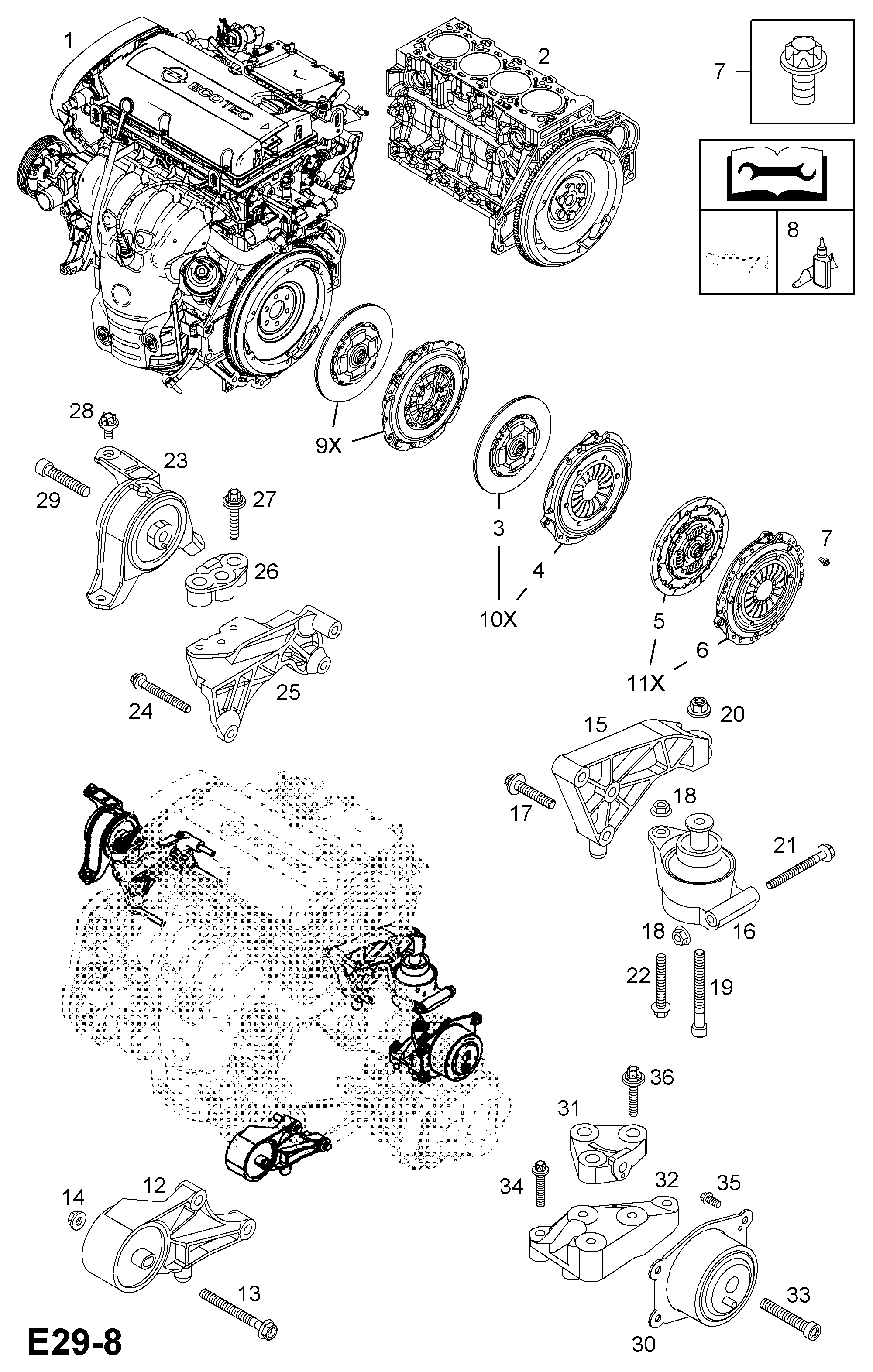 Opel 56 84 653 - Piekare, Dzinējs ps1.lv