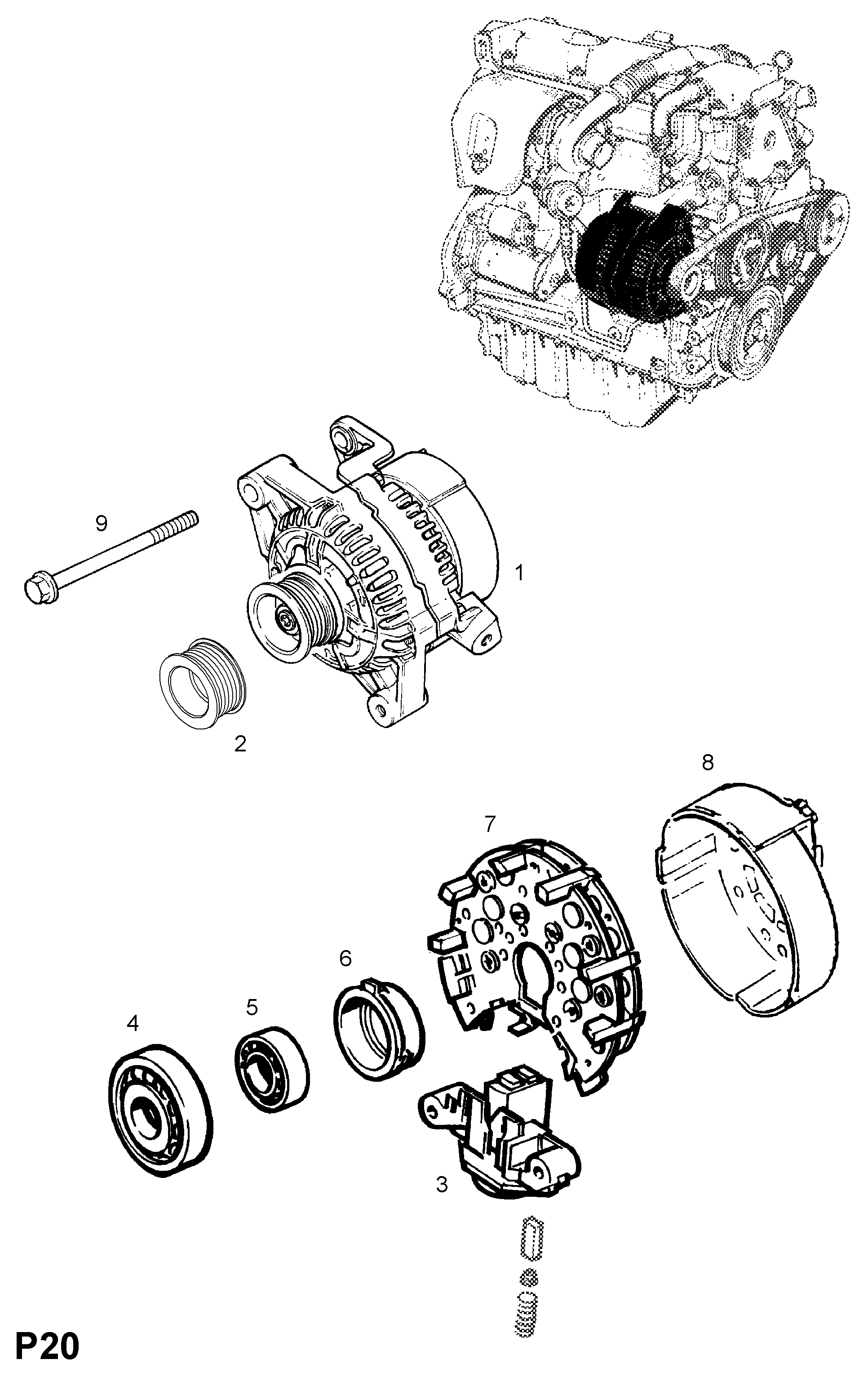 Opel 1206357 - BEARING, ALTERNATOR, FRONT ps1.lv