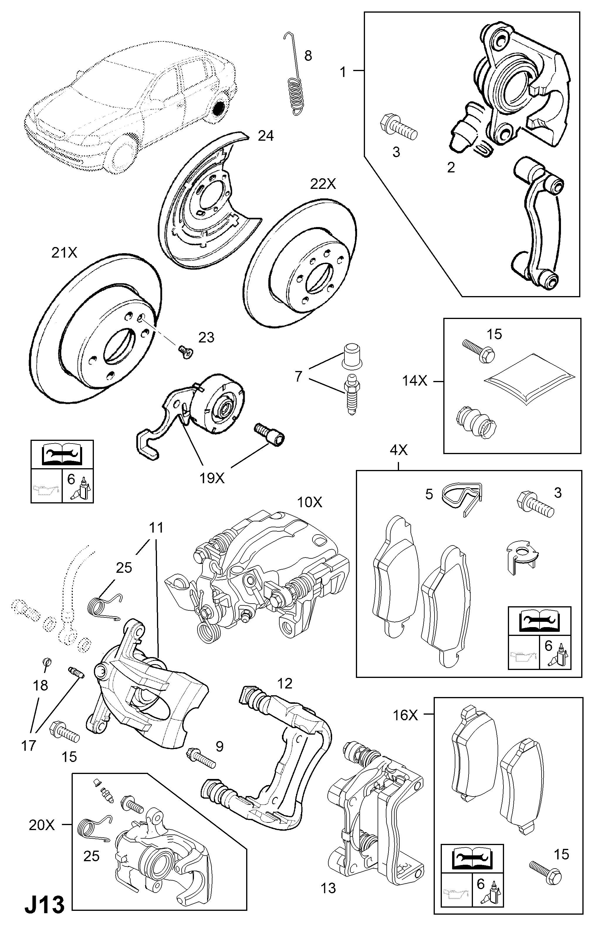 FORD 1605967 - Bremžu uzliku kompl., Disku bremzes ps1.lv