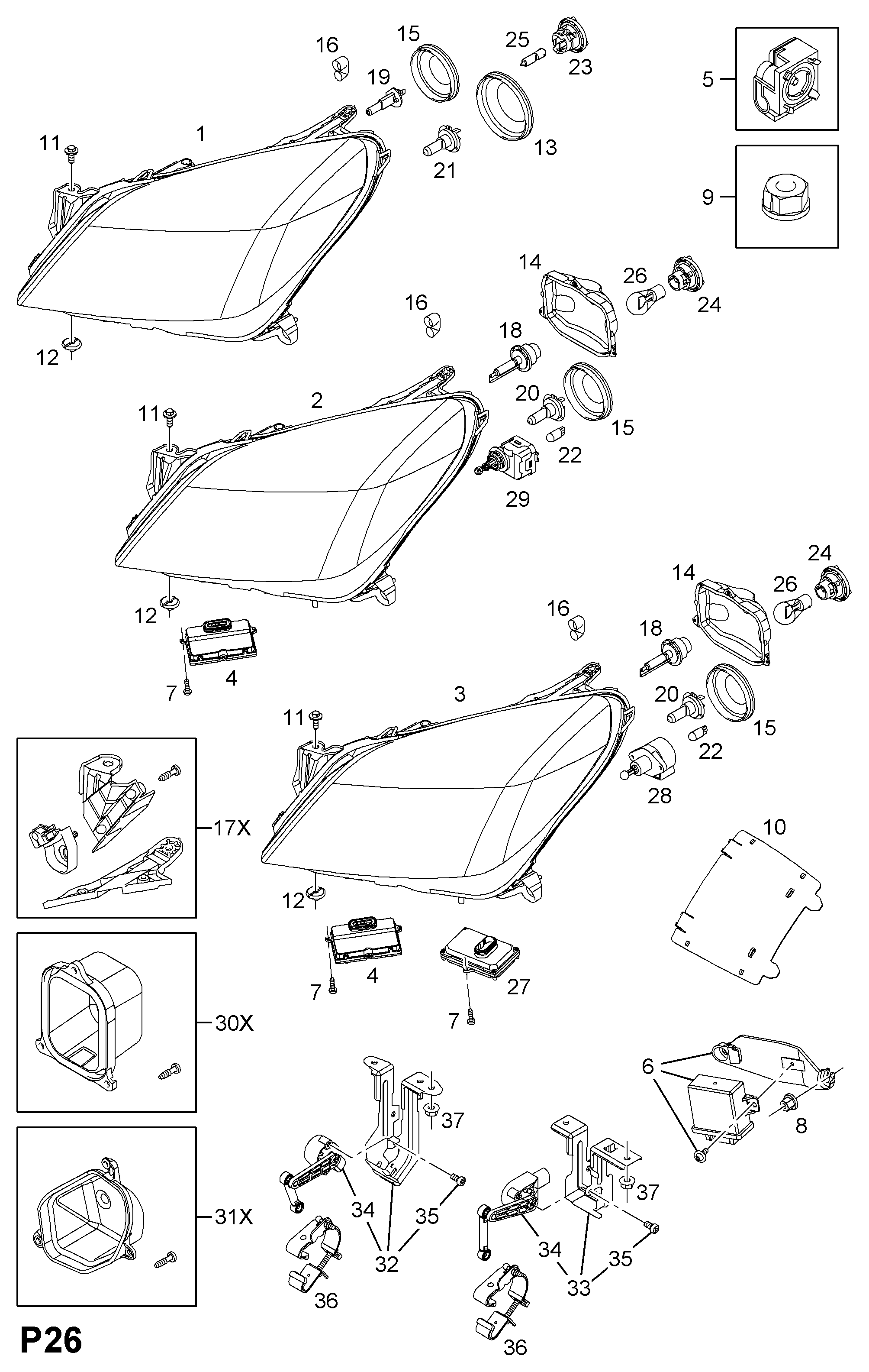 Opel 62 35 258 - Palaišanas iekārta, Gāzizlādes spuldze ps1.lv