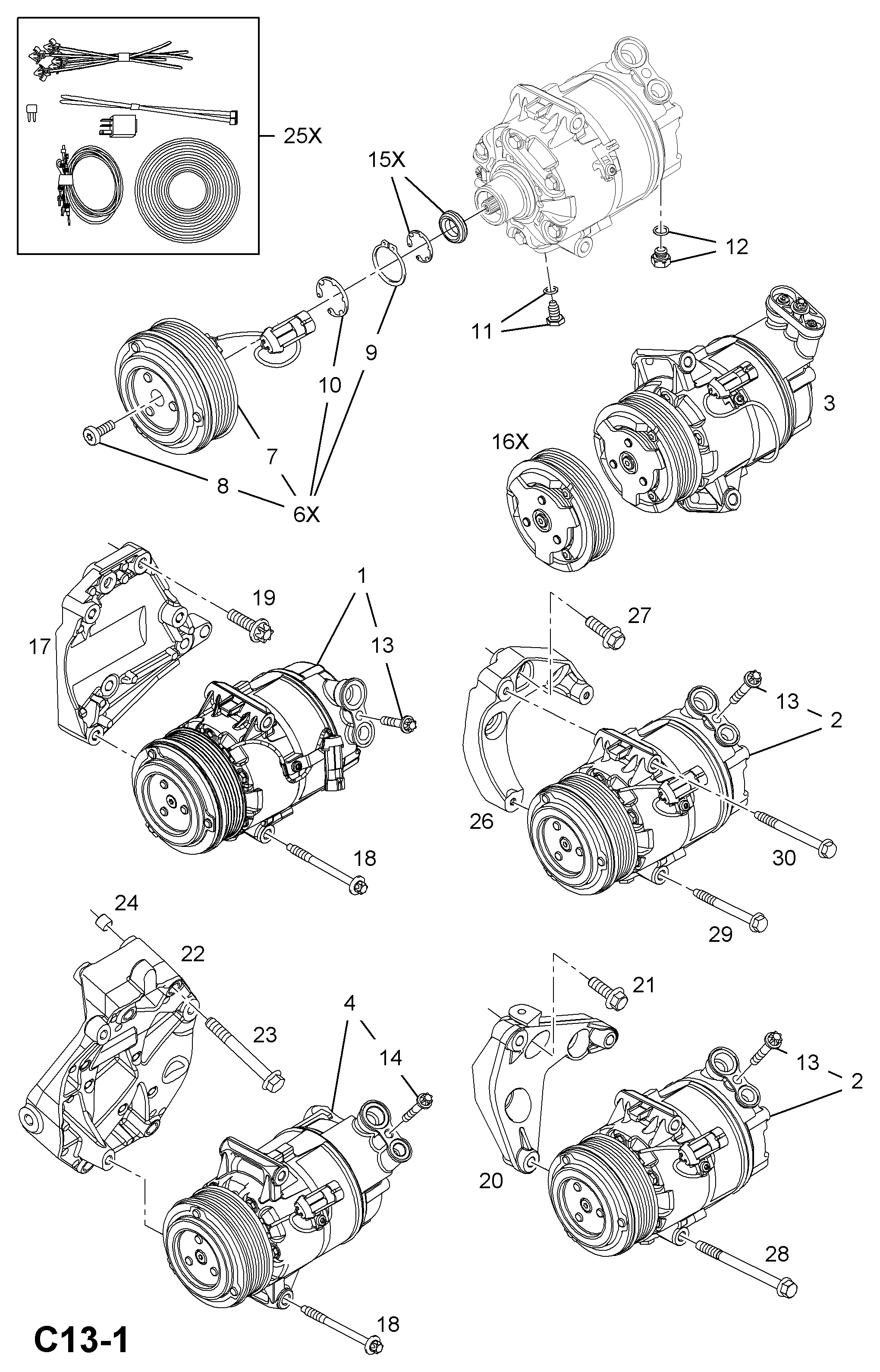 Vauxhall 1 854 168 - Kompresors, Gaisa kond. sistēma ps1.lv