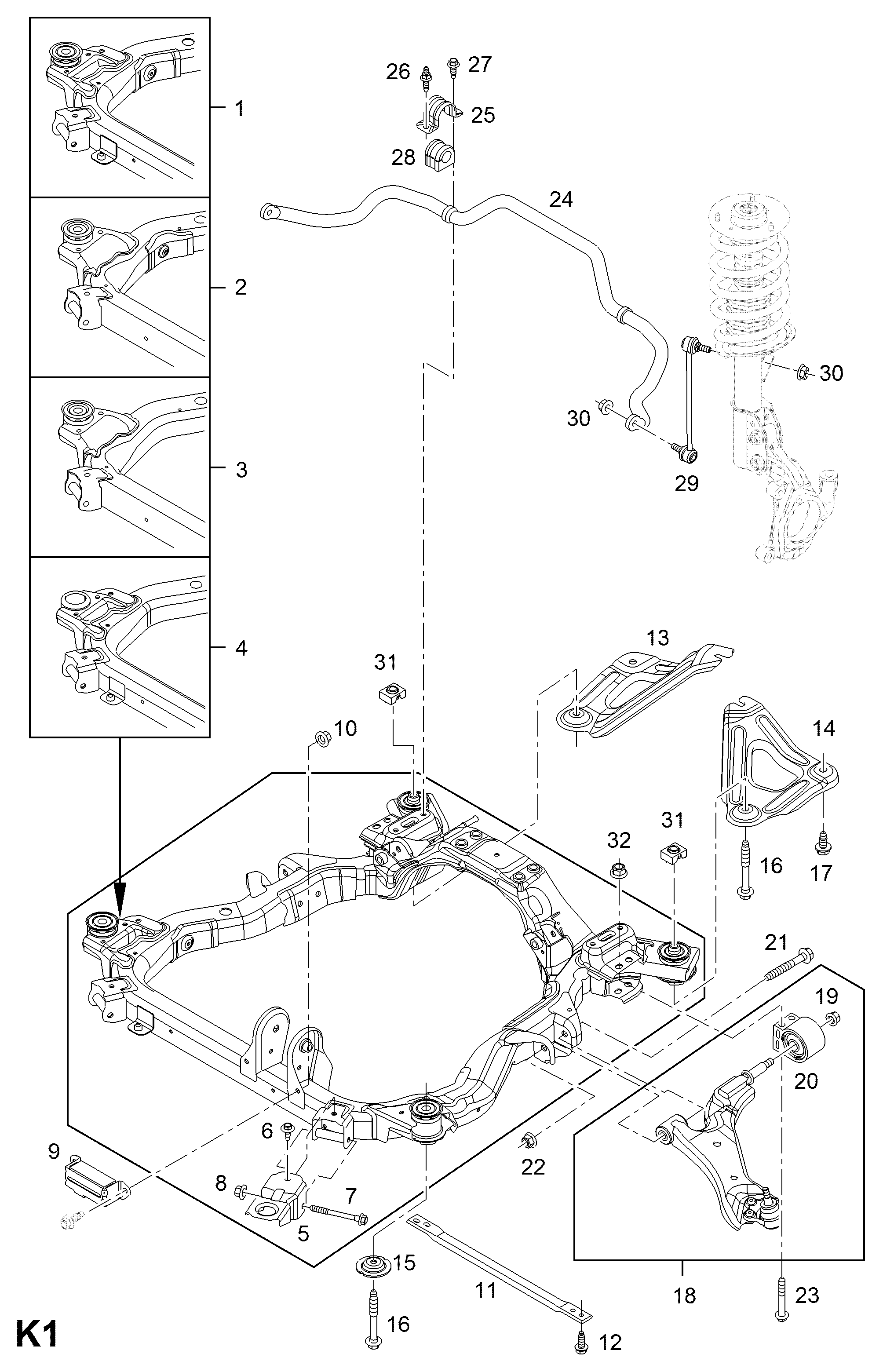 Vauxhall 48 17 778 - Neatkarīgās balstiekārtas svira, Riteņa piekare ps1.lv